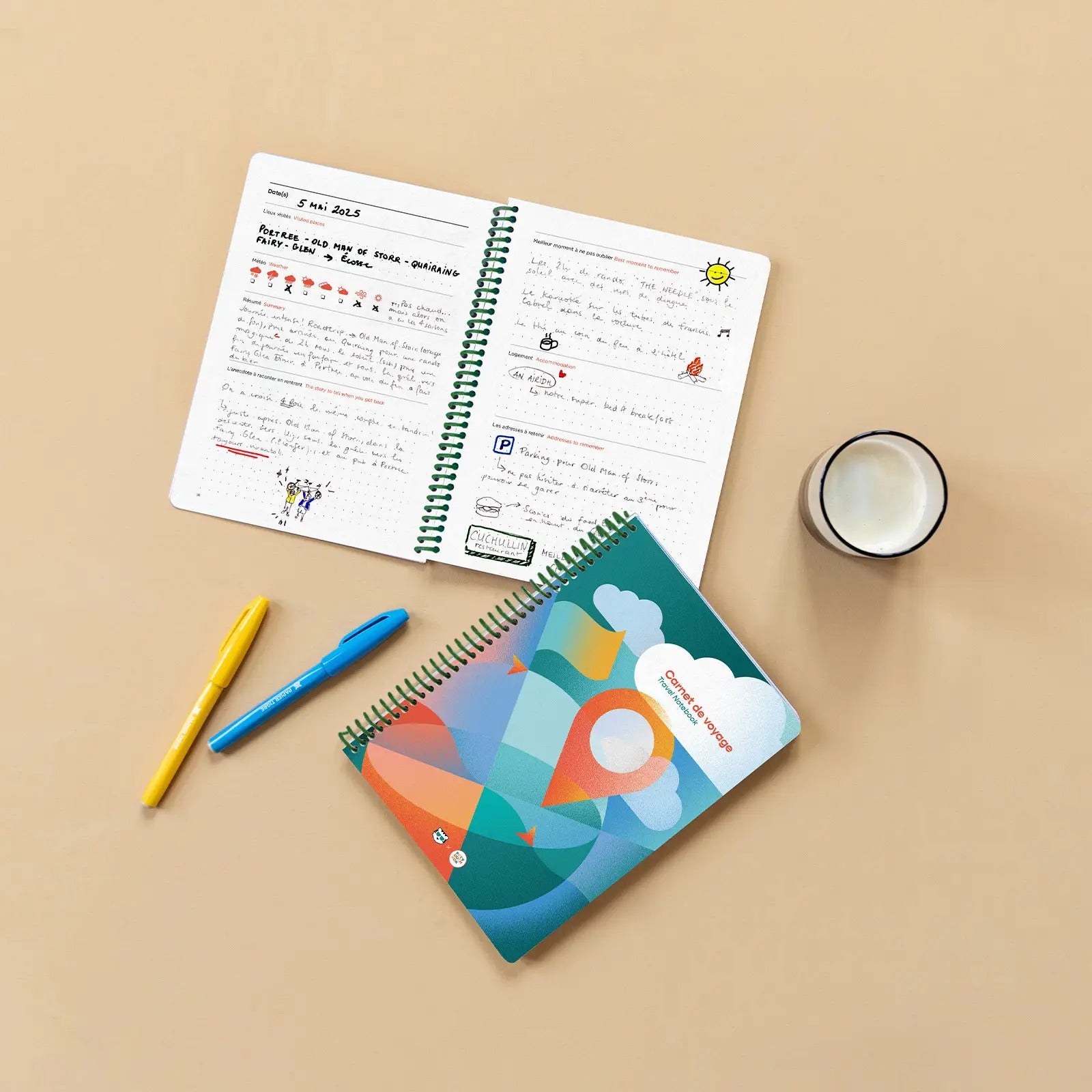 CARNET DE VOYAGE - Travel Notebook - A5 with 150 pages | Papier Tigre