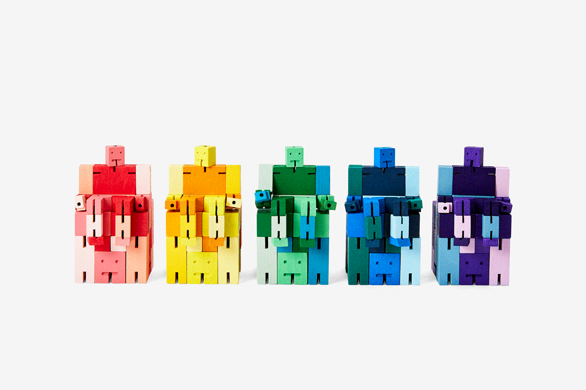 CUBEBOT® Capsule Collection | 3D PUZZLE ROBOTER | Rot Multi | David Weeks | Areaware