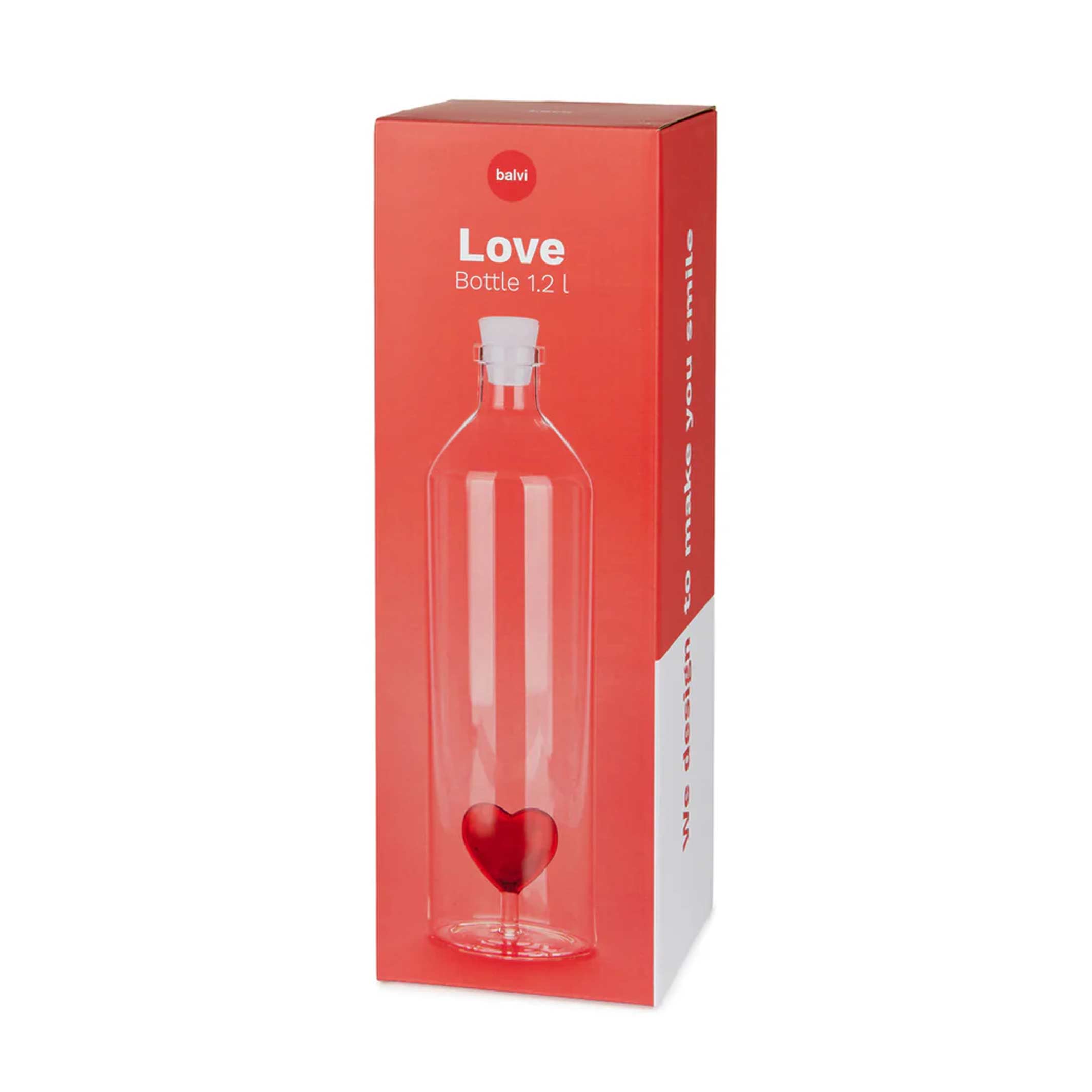Glass Bottle "Love Bottle" – Red Heart · 1.2 L | Balvi