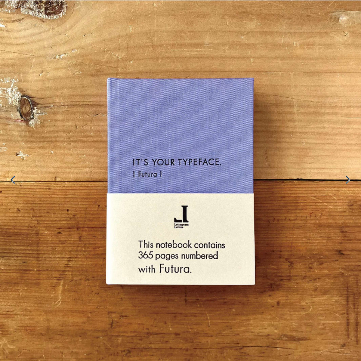 Notizbuch Typeface Futura – Letterpress, A6 Lila, Japan | Tomigaya · Geschenk Grafikdesign