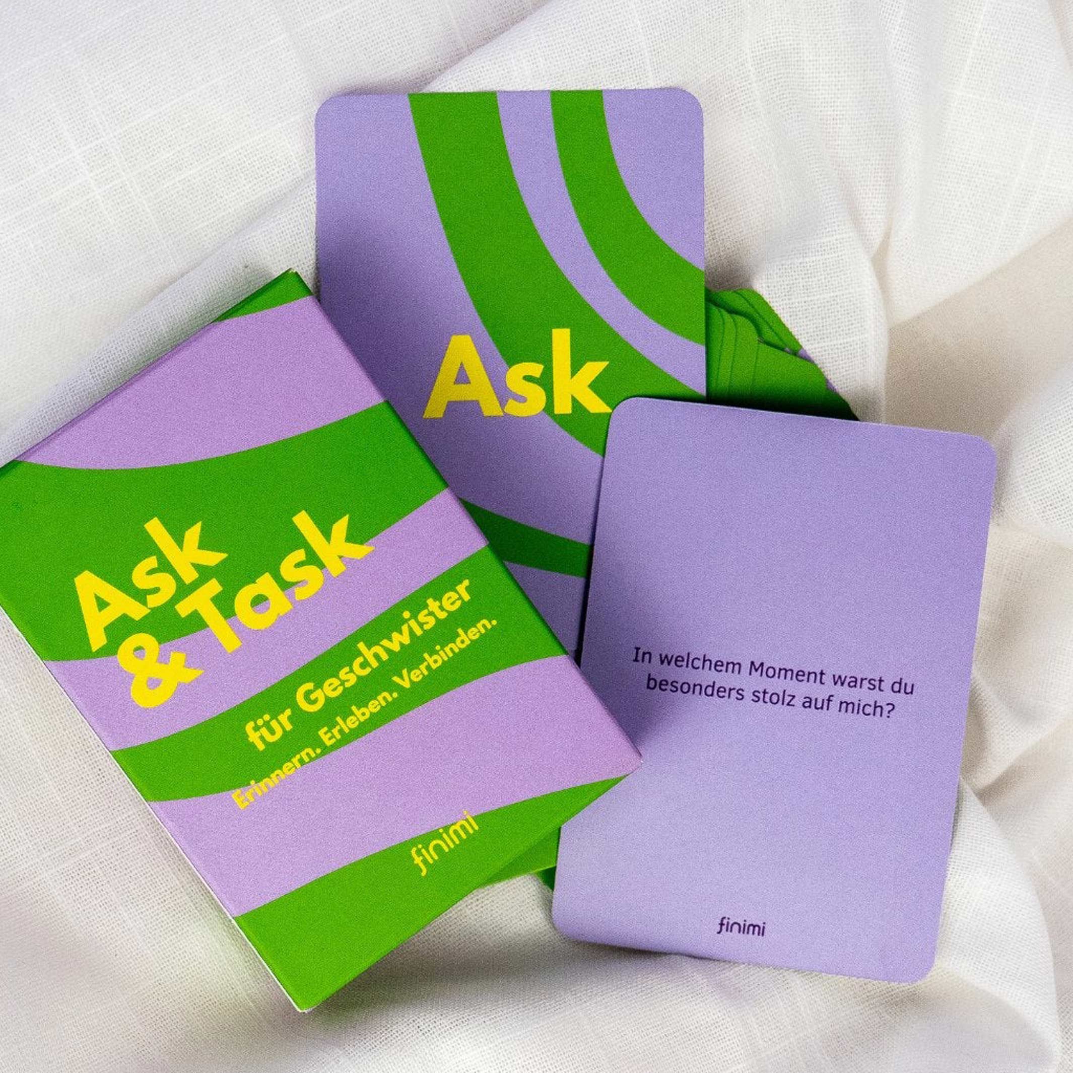 Kartenset "Ask & Task" für Geschwister – 53 Karten | Finimi