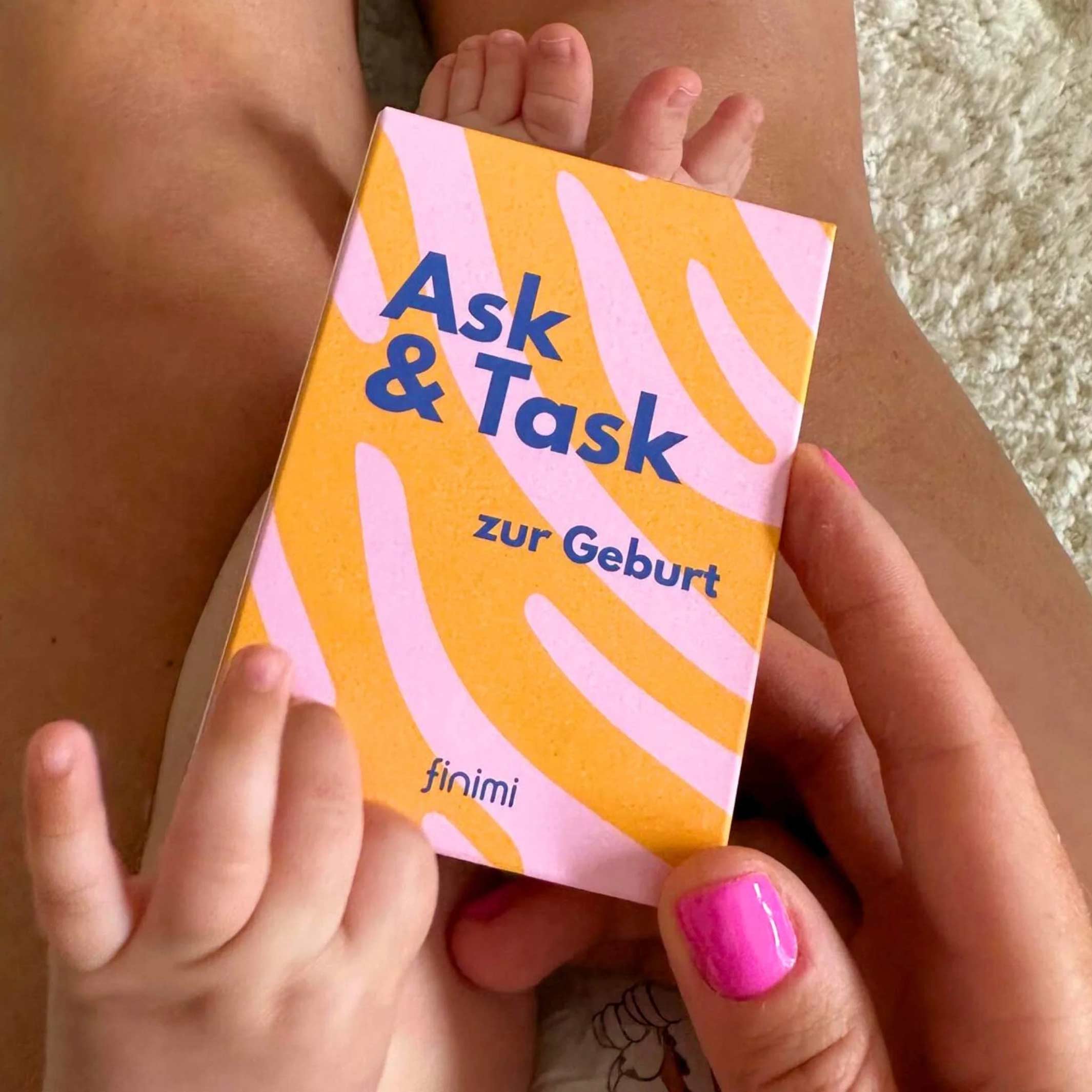 Kartenset "Ask & Task" zur Geburt – 53 Karten | Finimi