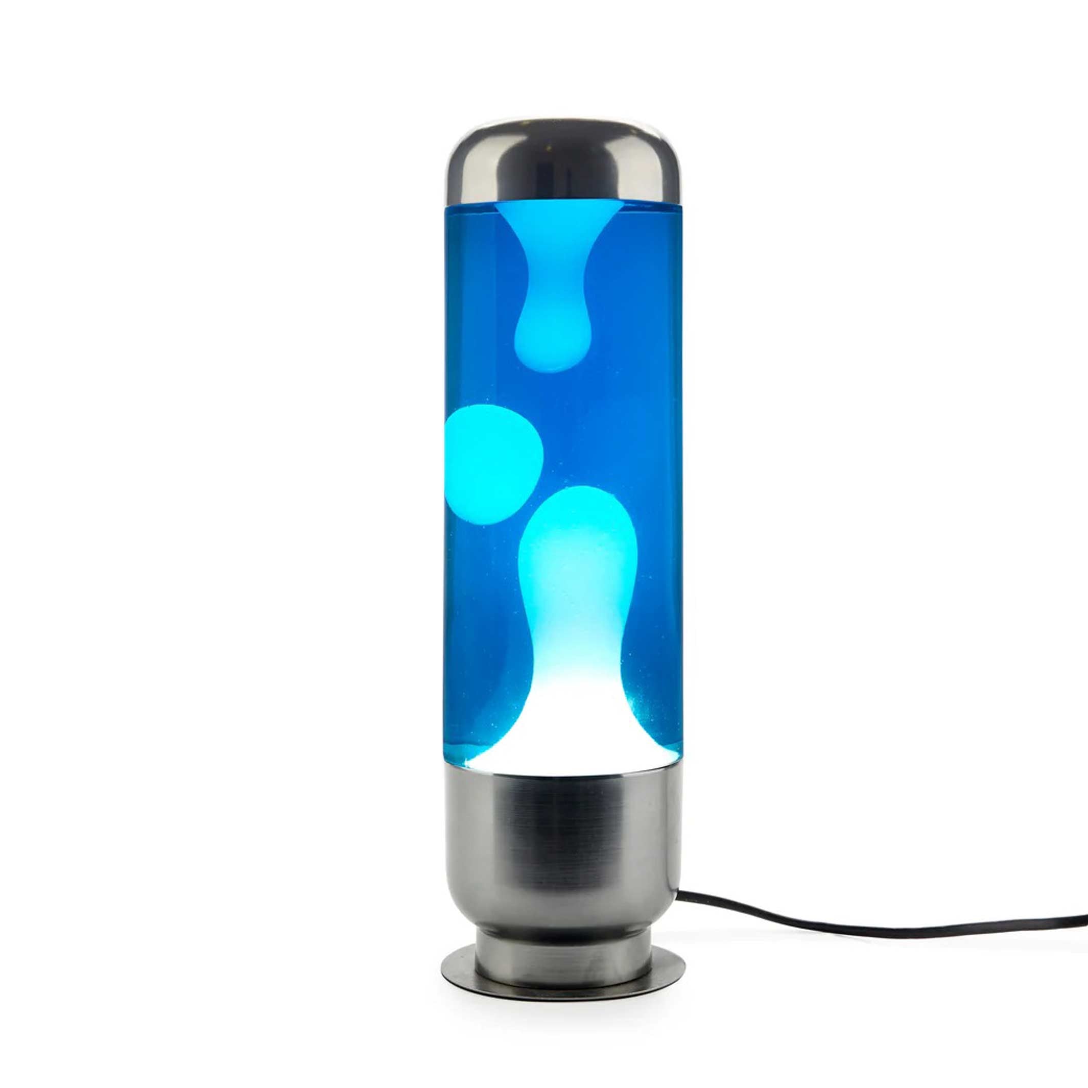 Lavalampe Capsule – Blau-Weiß · Aluminium · 35 cm | Balvi