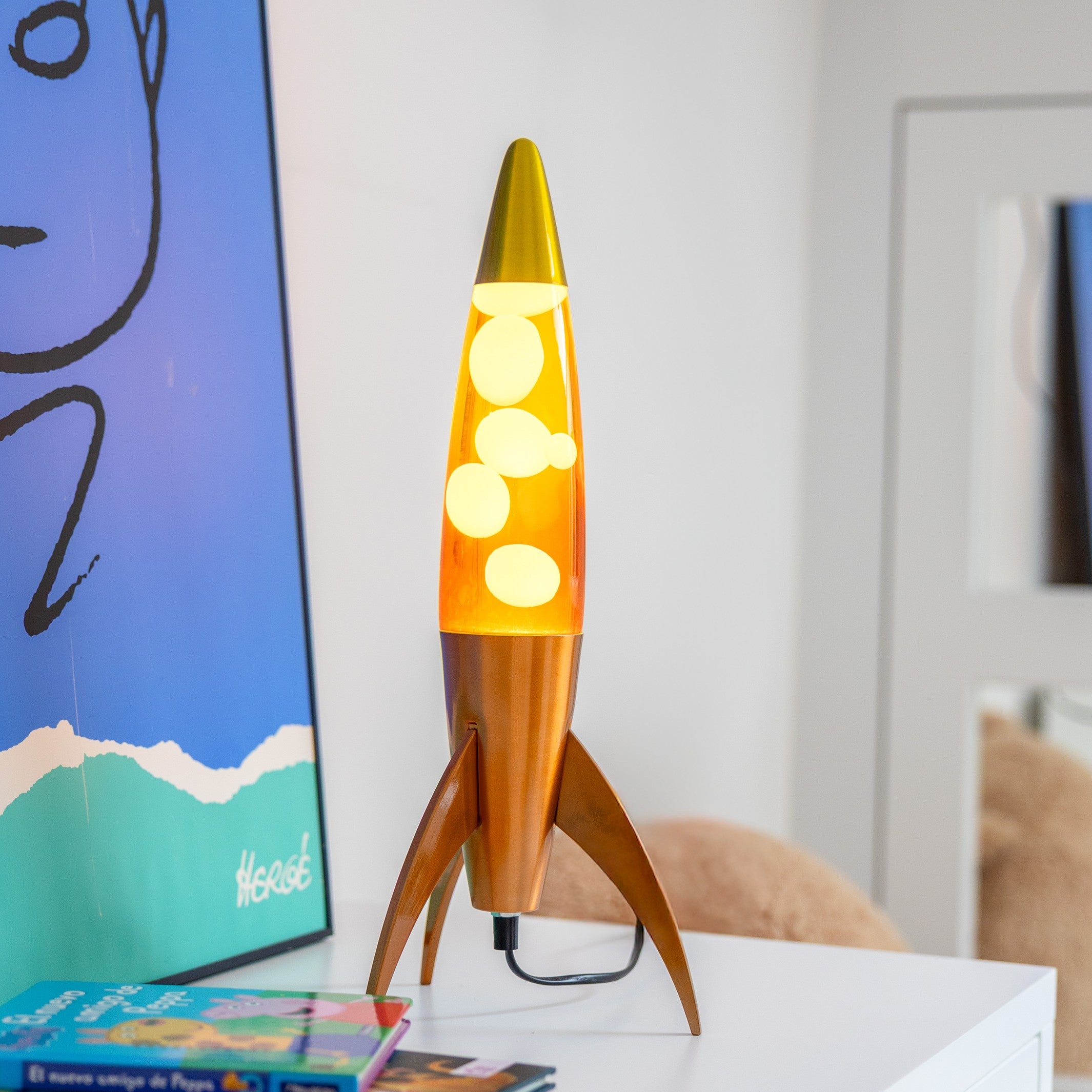 Lavalampe Rocket – Orange Gradient · Retro · 45 cm | Fisura · Tischlampe