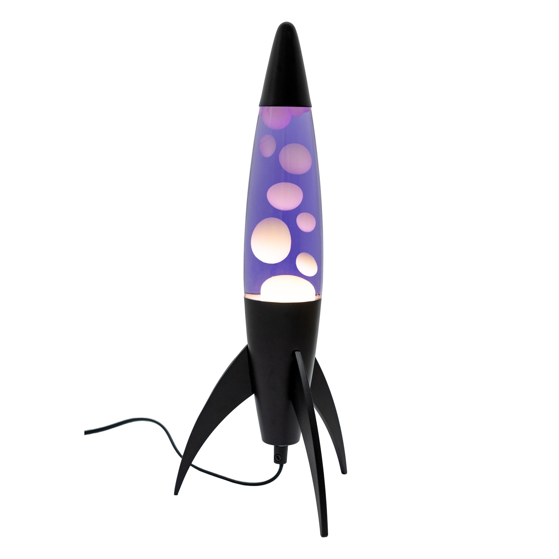 Lava Lamp Rocket – Black · Very Peri Lava · Retro · 45 cm | Fisura · Table Lamp