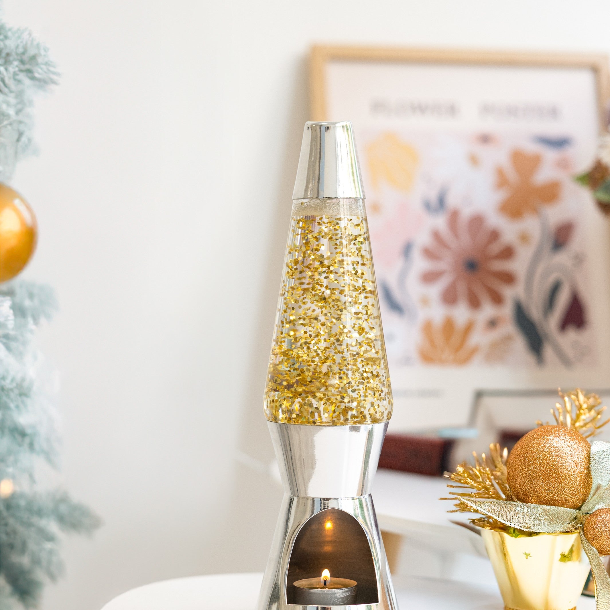 Lava Lamp Tealight – Chrome & Glitter – Lifestyle 1 | Fisura