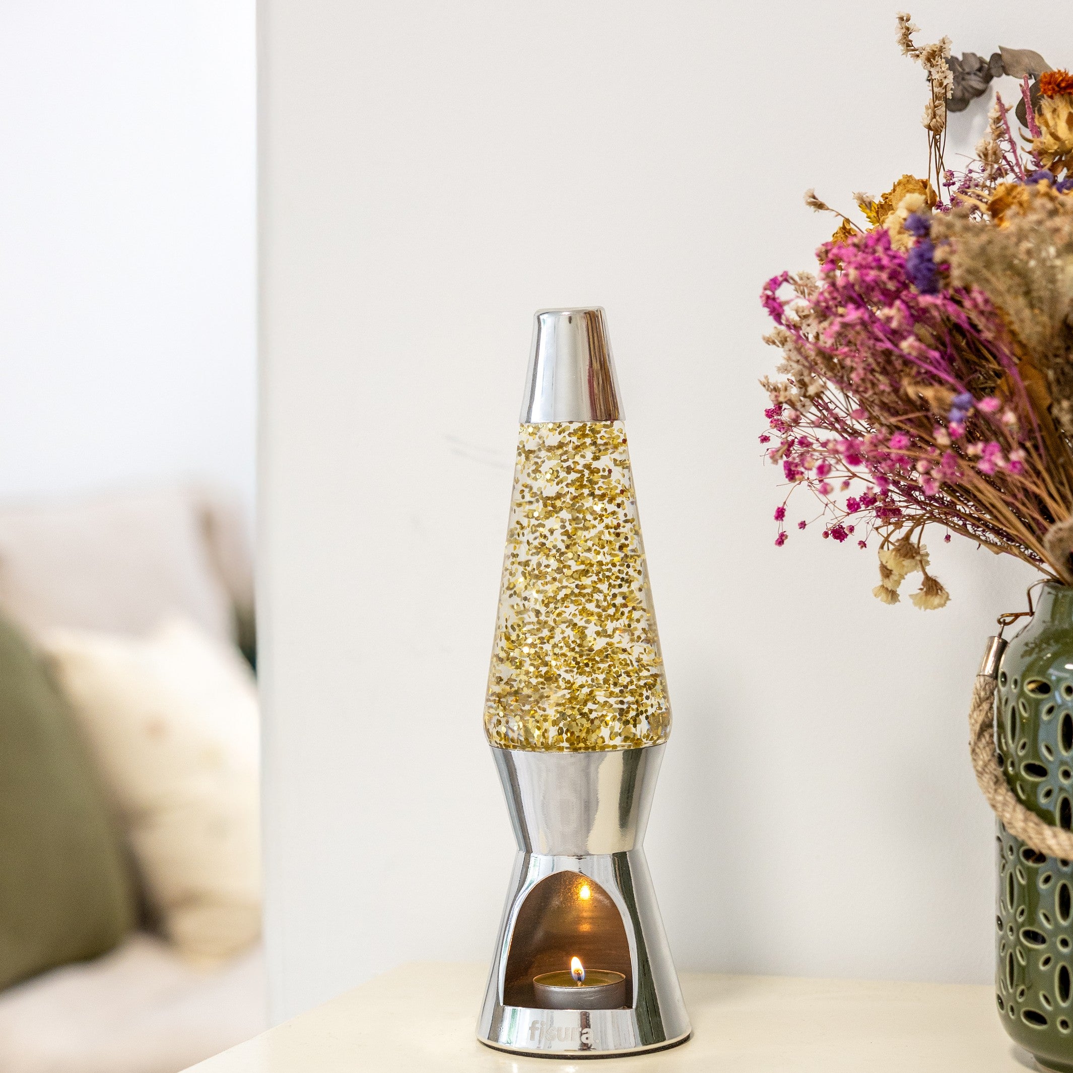 Lava Lamp Tealight – Chrome & Glitter – Lifestyle 7 | Fisura