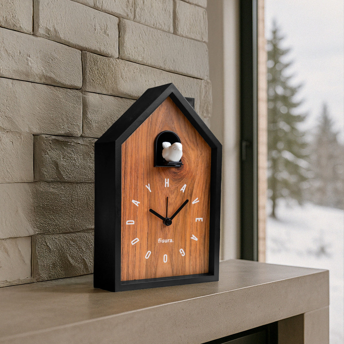 Alarm Clock Cuckoo House – Wood, Have a Good Day – Freisteller 2 | Fisura