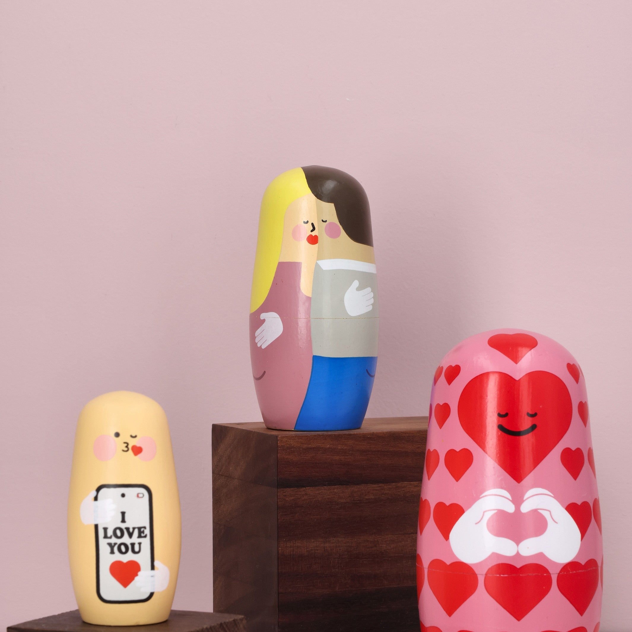 Holzfiguren Expressions Love – 3er-Set · 14 cm | Spring Copenhagen · Liebesgeschenk