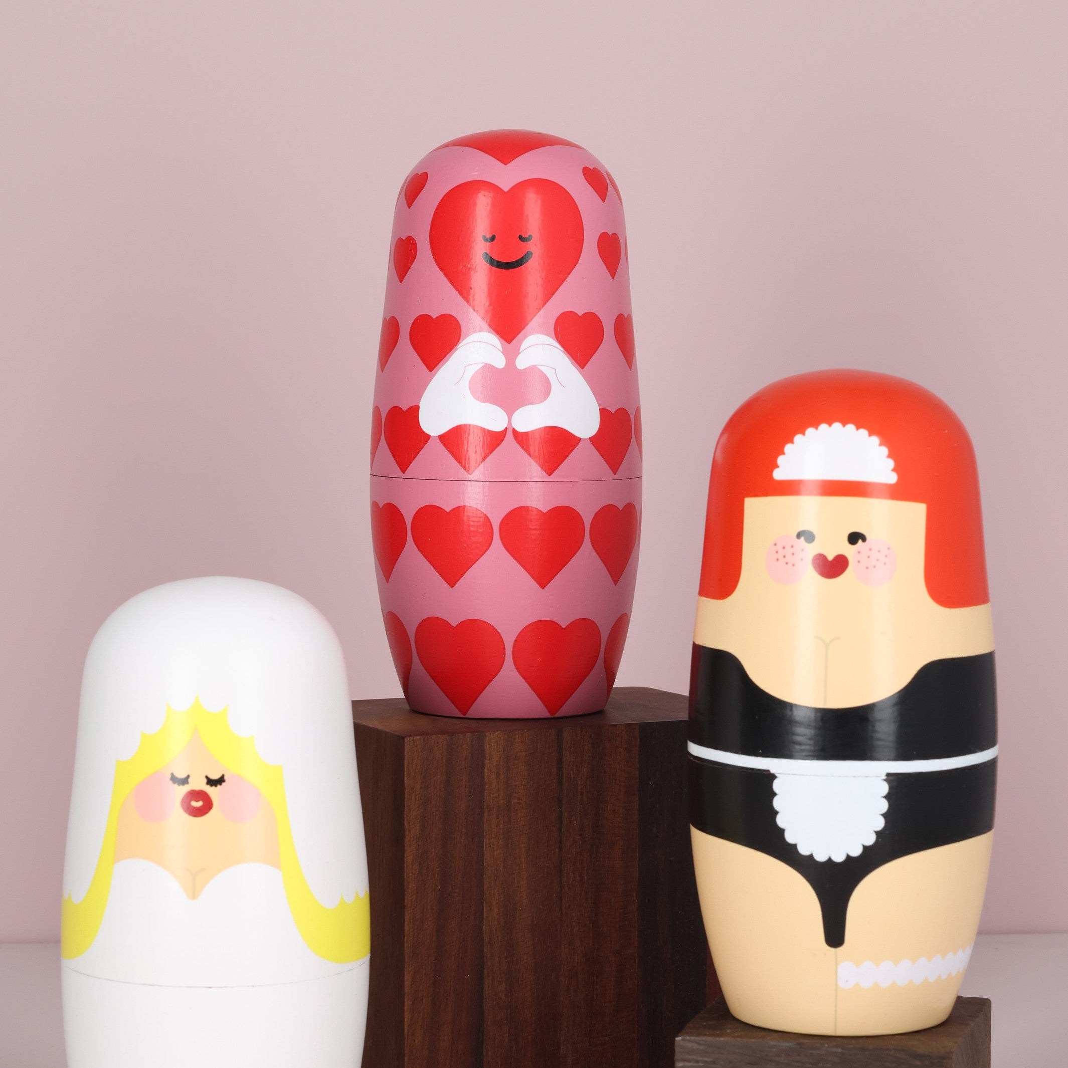 Holzfiguren Expressions Love – 3er-Set · 14 cm | Spring Copenhagen · Liebesgeschenk