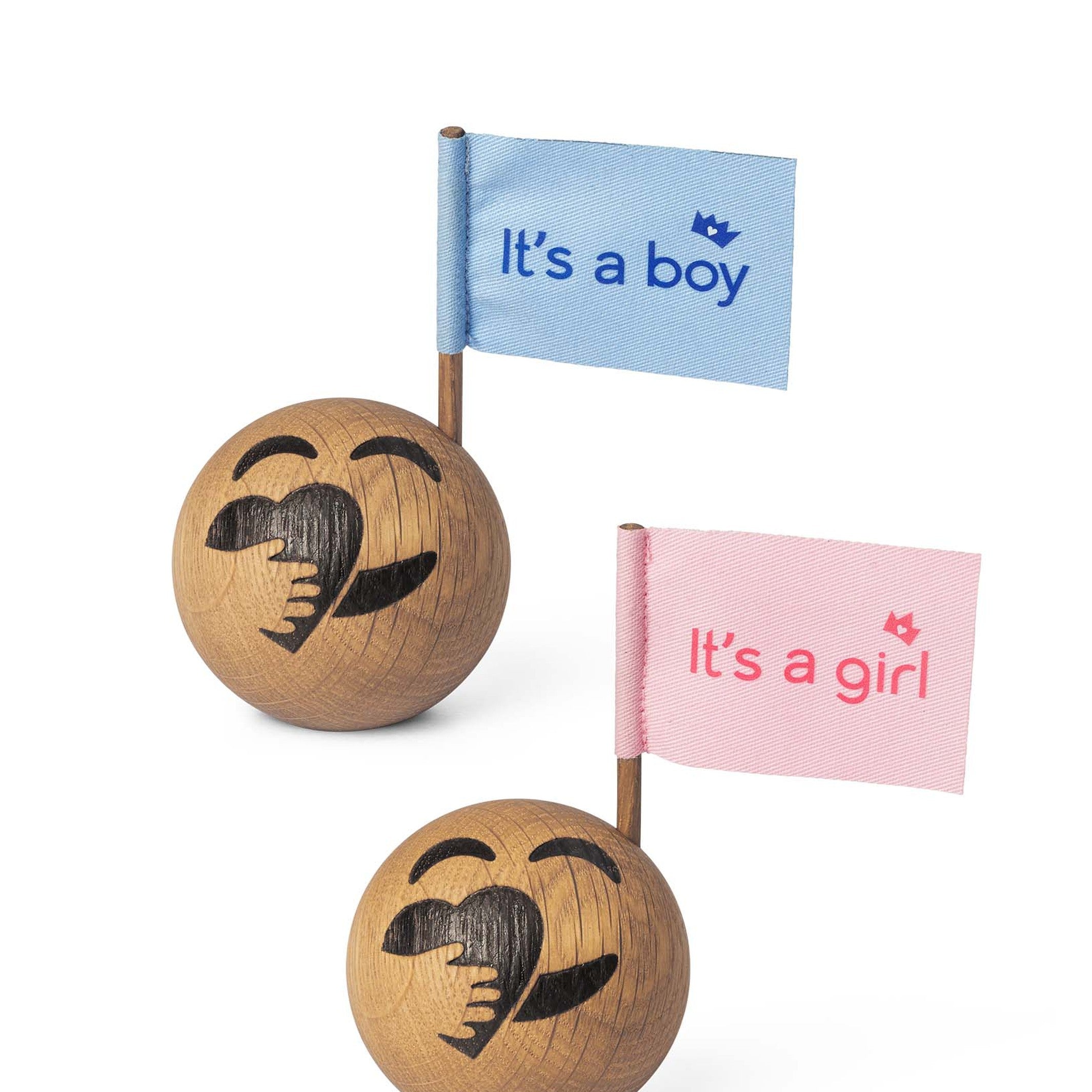 Holz-Emoticon Boy & Girl – Eiche · Ø 5 cm | Spring Copenhagen