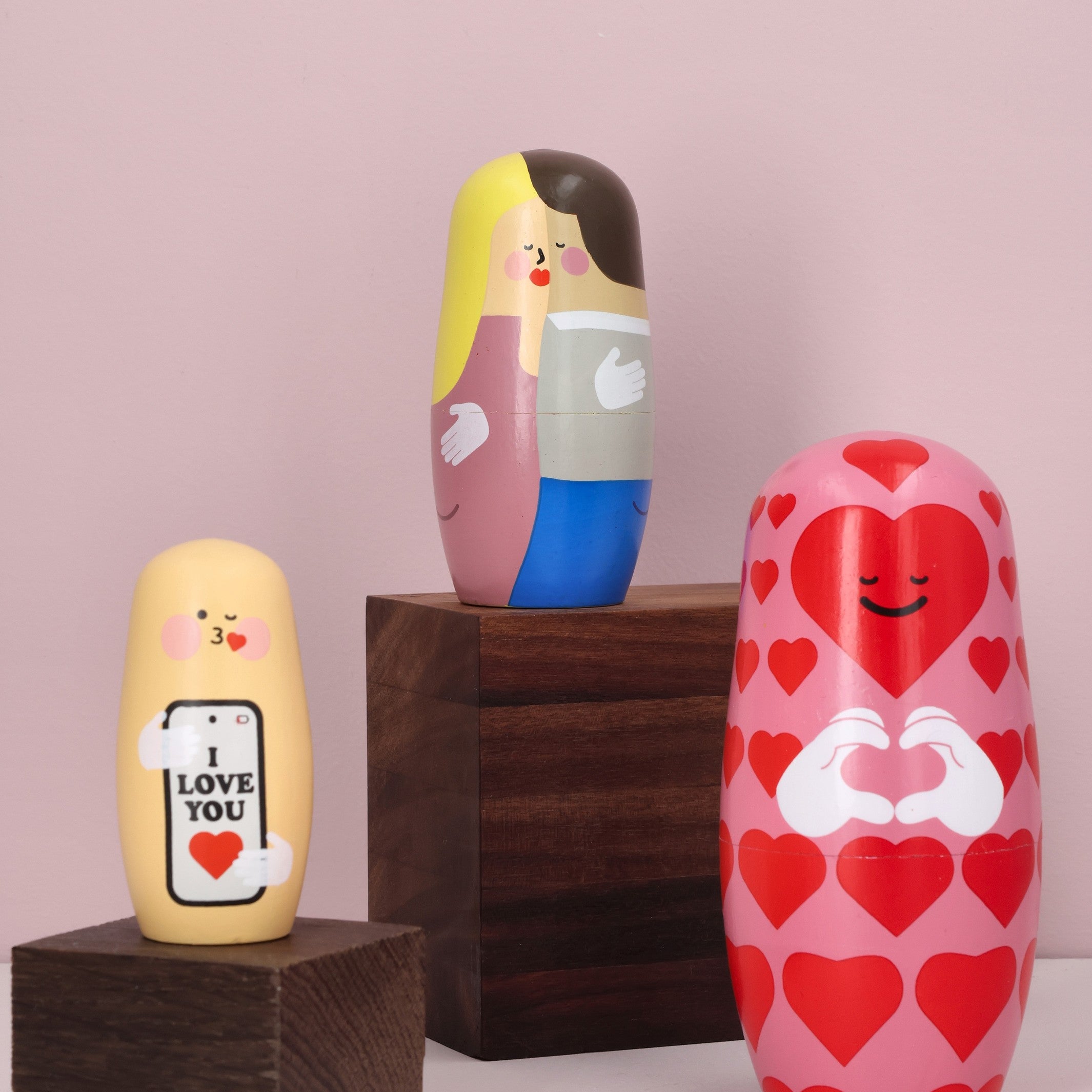 Holzfiguren Expressions Love – 3er-Set · 14 cm | Spring Copenhagen · Liebesgeschenk