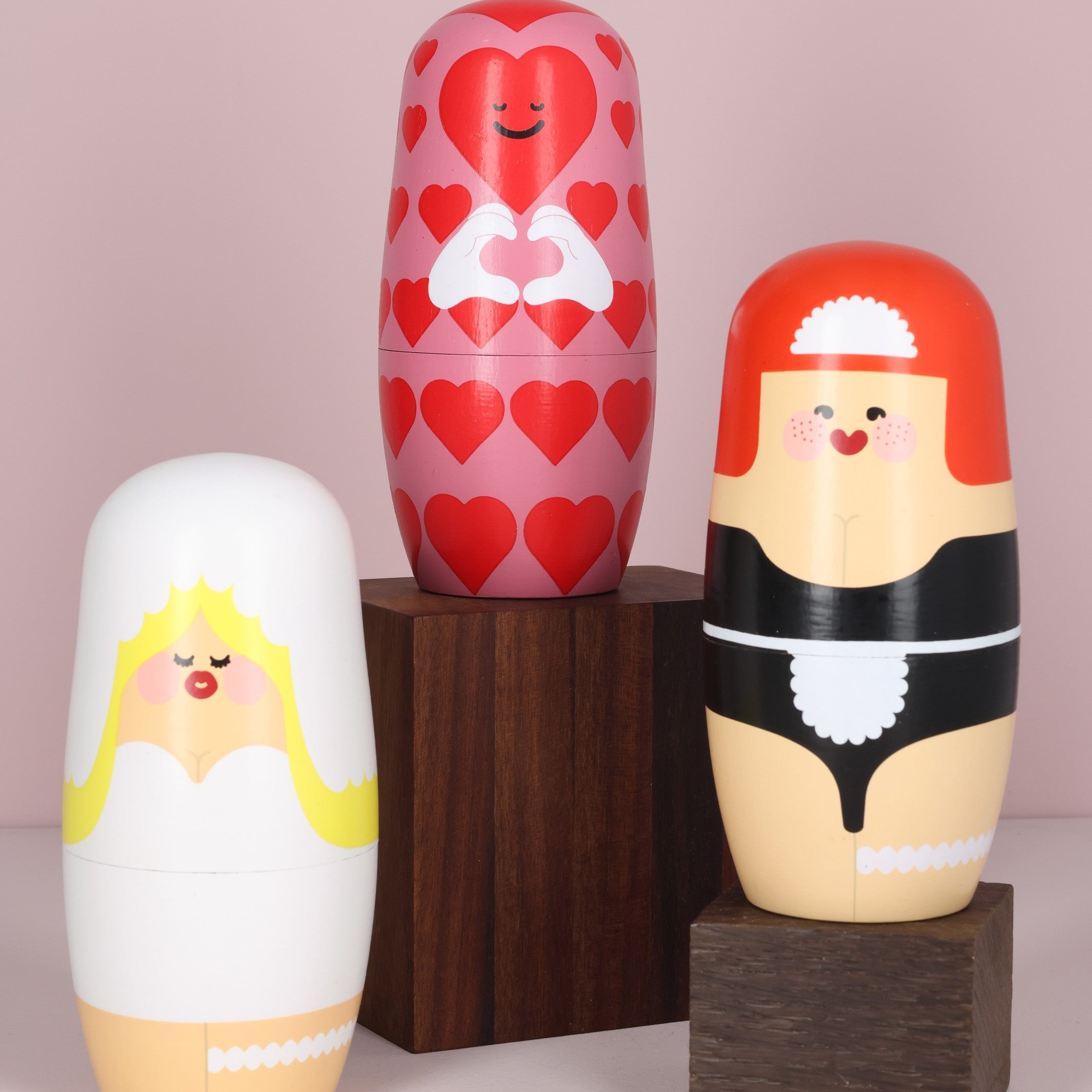 Holzfiguren Expressions Love – 3er-Set · 14 cm | Spring Copenhagen · Liebesgeschenk