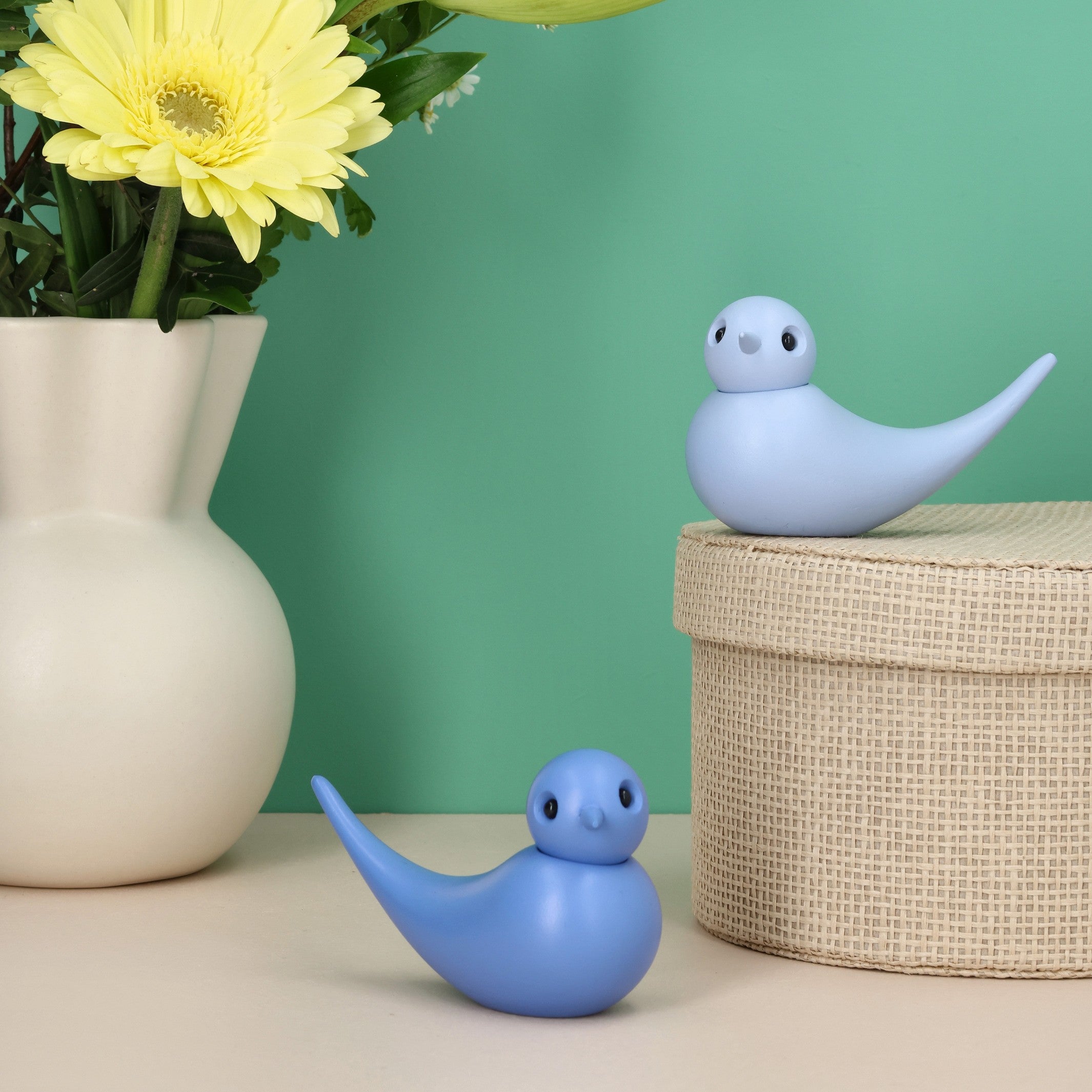 Holzschwalben-Paar Sweeties Blau – Buche · 6 cm | Spring Copenhagen
