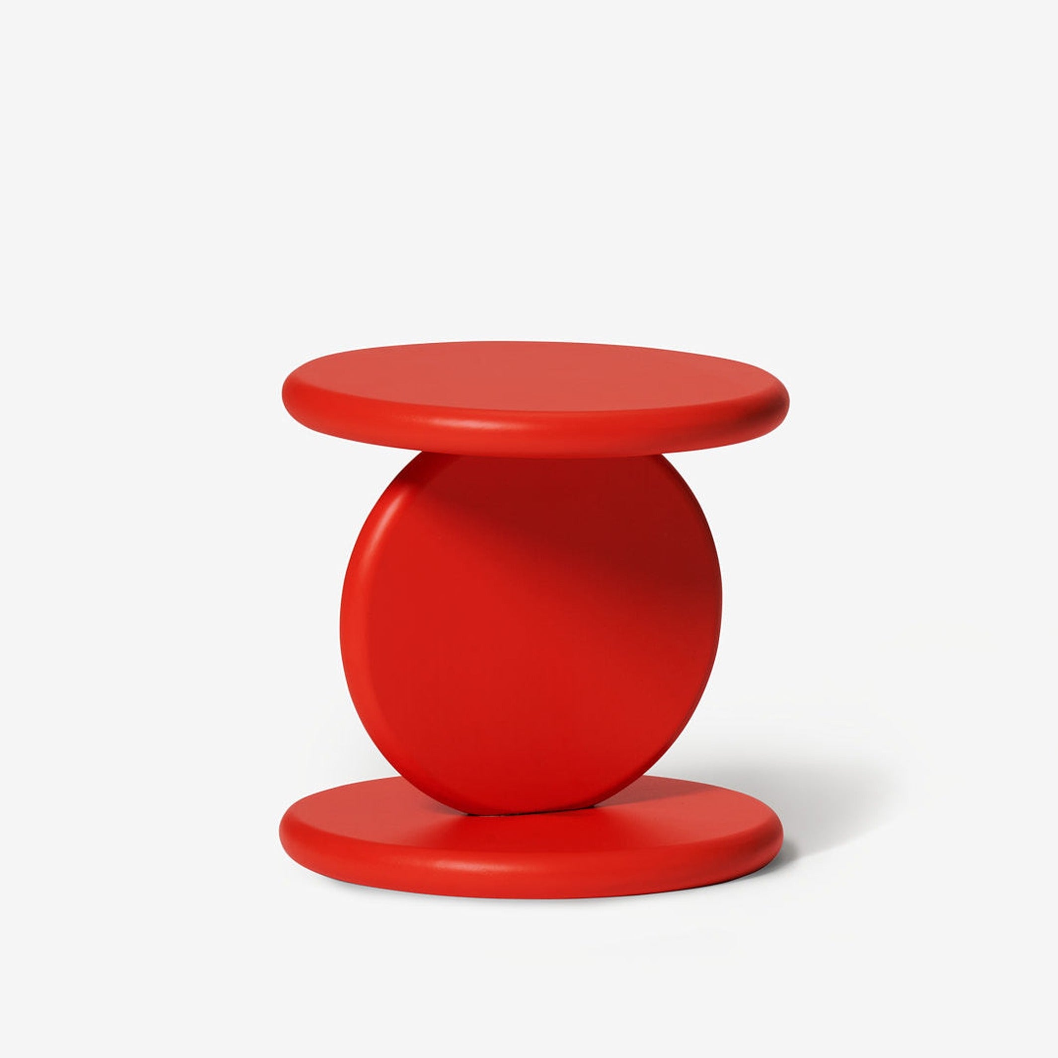 Side Table "Pod Low" – Red · Wood · Ø 27 cm | Hanna Anonen · Areaware