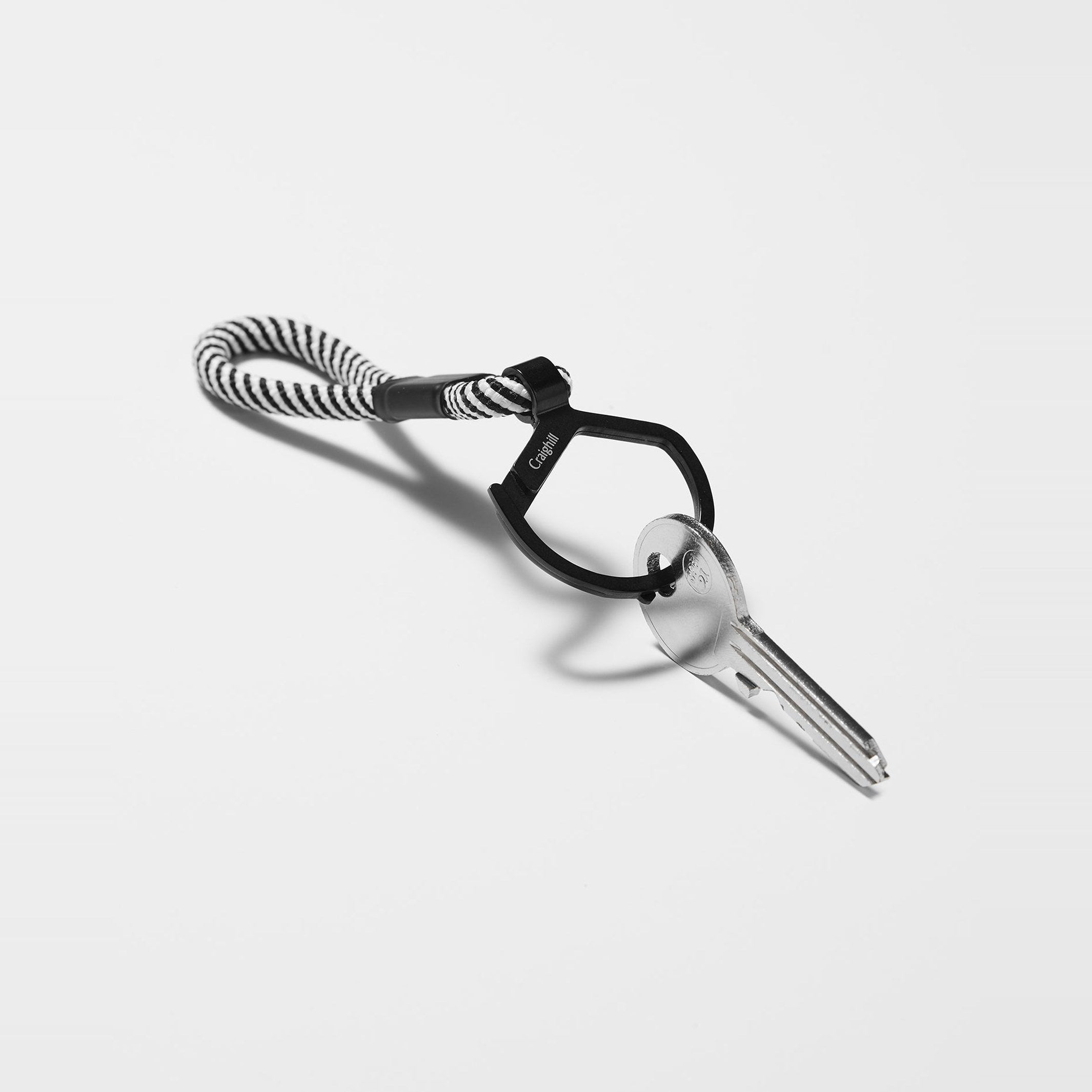 Keyring "Rope Split Ring" – Steel · Black & White | Craighill