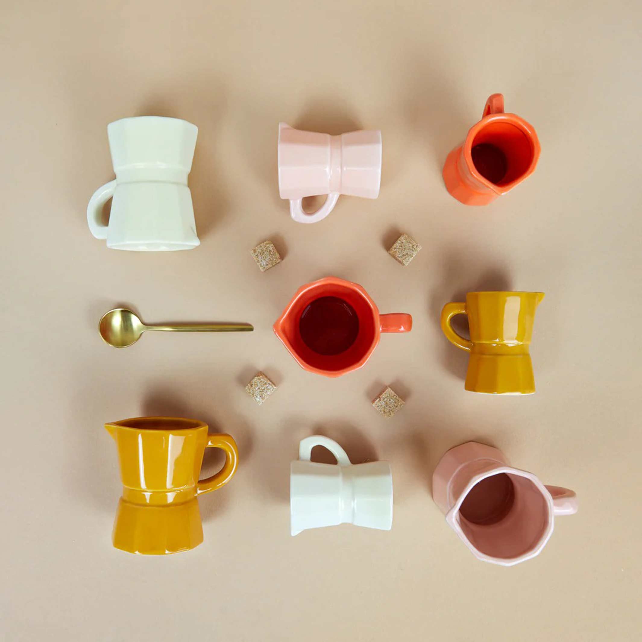 Coffee Cup Set "Moka Caramel" – Ceramic · 4x 120 ml | Balvi