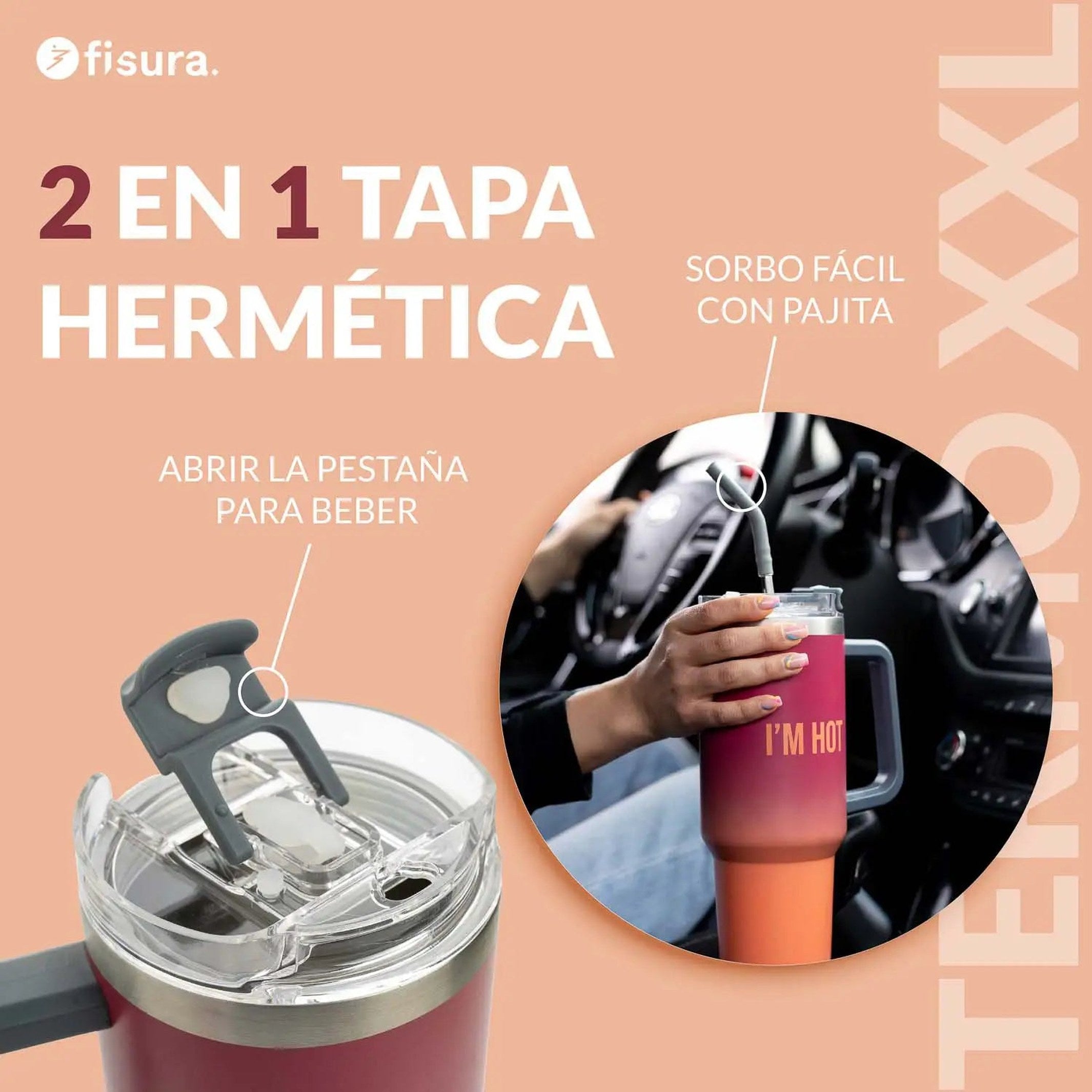 XXL Thermos "I'm Hot" – Stainless Steel · 1.2 l | Fisura