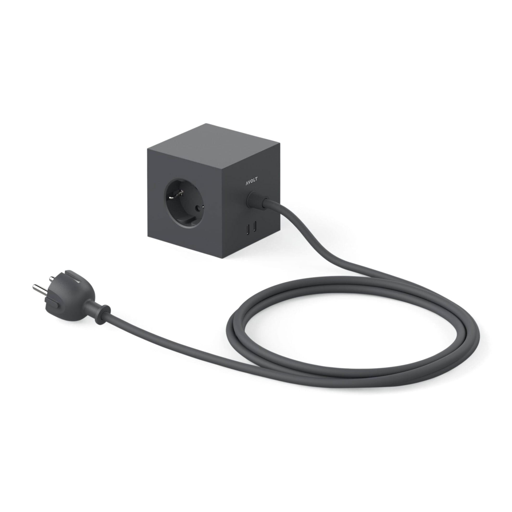 Steckdosenleiste "Square 1" – Schwarz · USB-C 30W · 3 m | Avolt