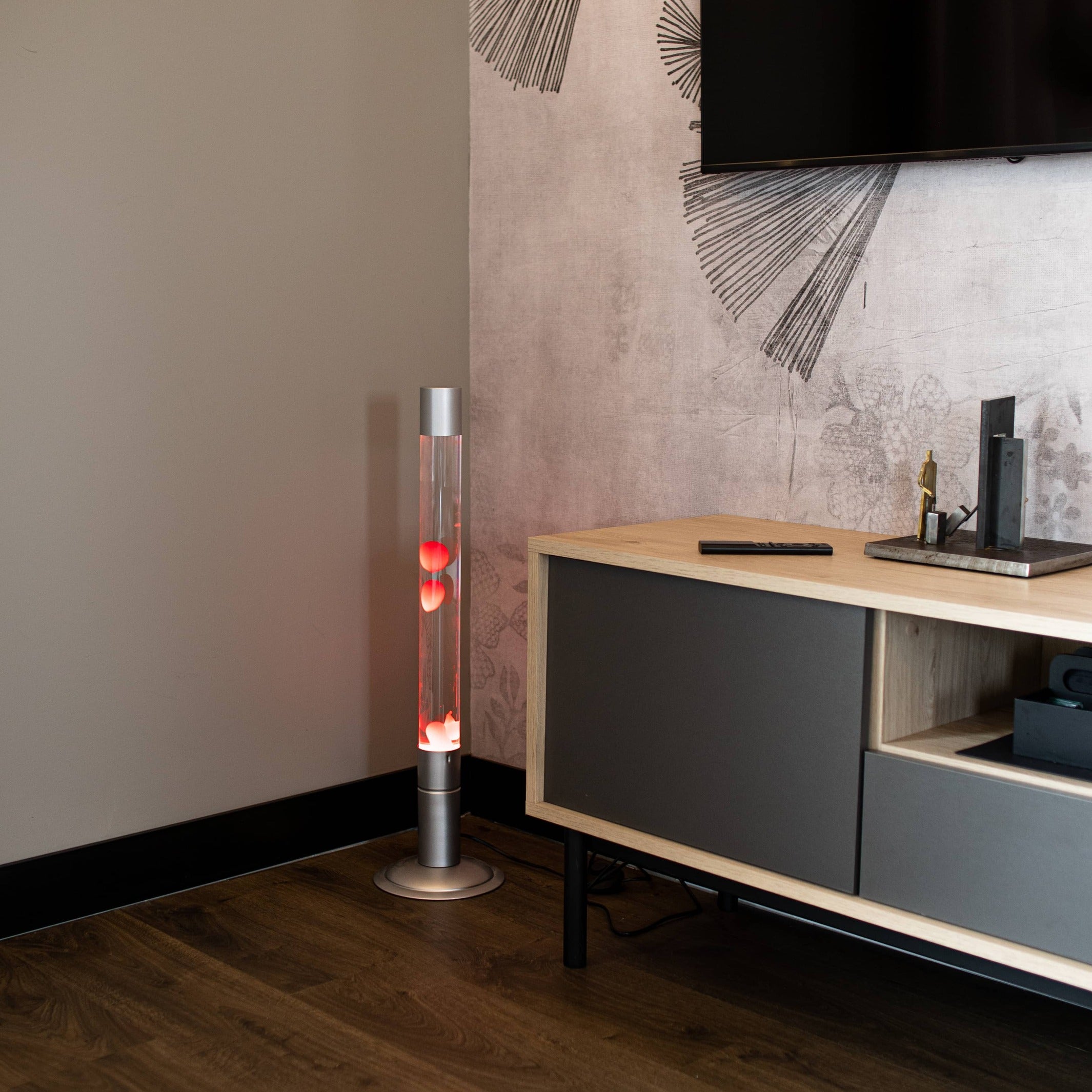 Lavalampe XXL – Transparent · Rote Lava · 75 cm | Fisura