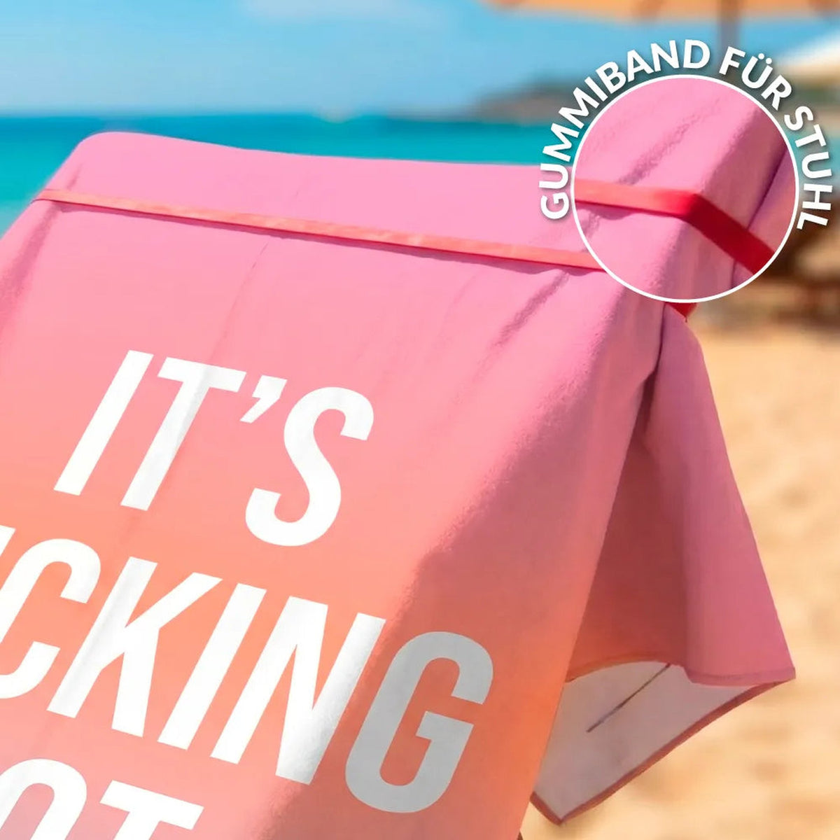 Strandtuch "It's Fucking Hot" – Mikrofaser · 180 × 100 cm | Fisura
