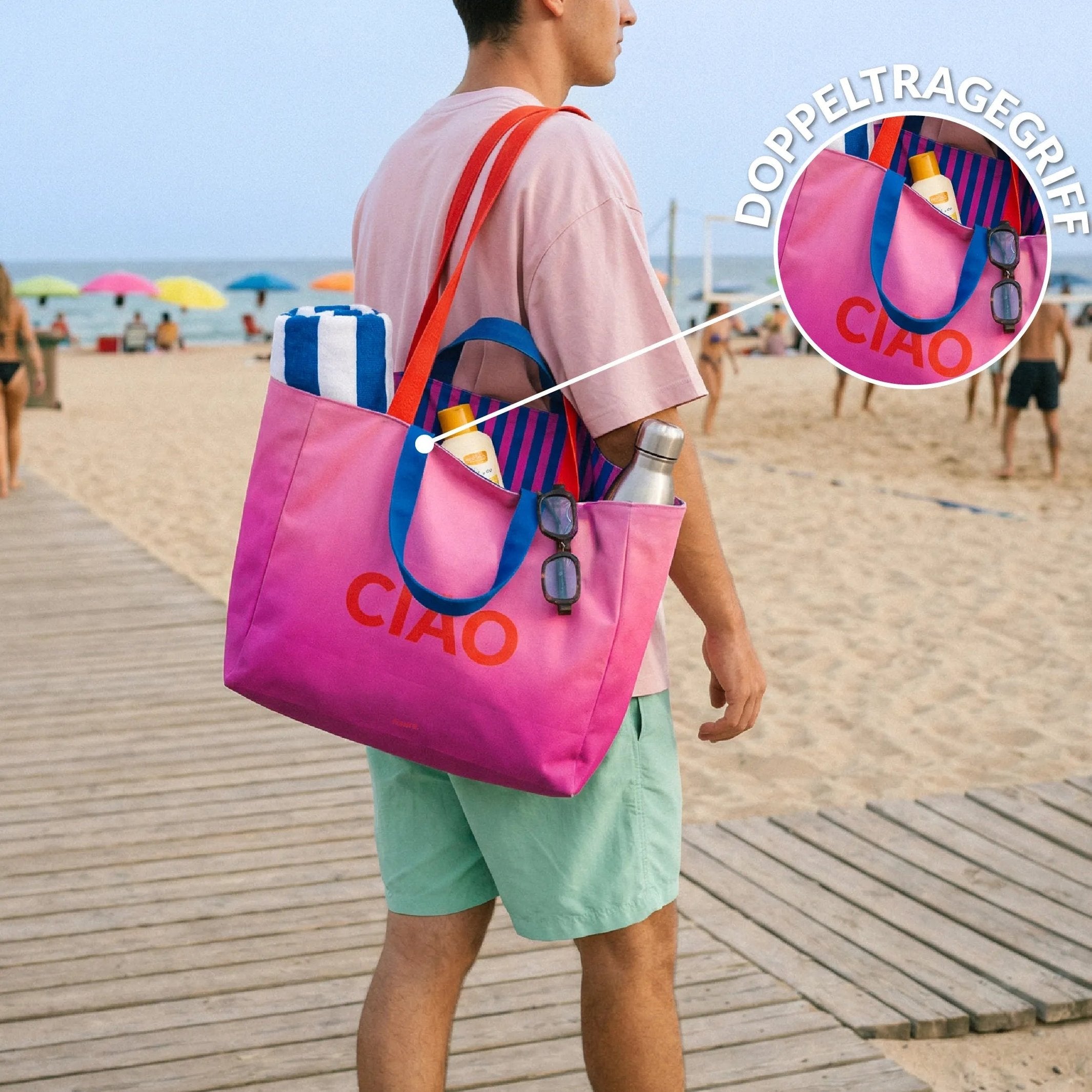 Strandtasche Ciao – wendbar · 36 × 31,5 cm | Fisura
