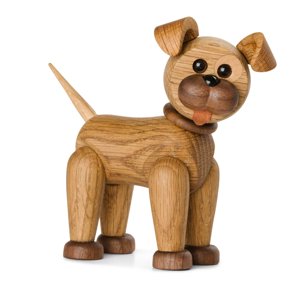 Wooden Dog Happy Small – Oak · 14 cm | Spring Copenhagen