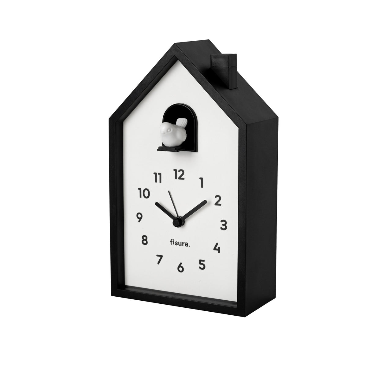 Cuckoo Alarm Clock – Black/White · 20.5 cm | Fisura