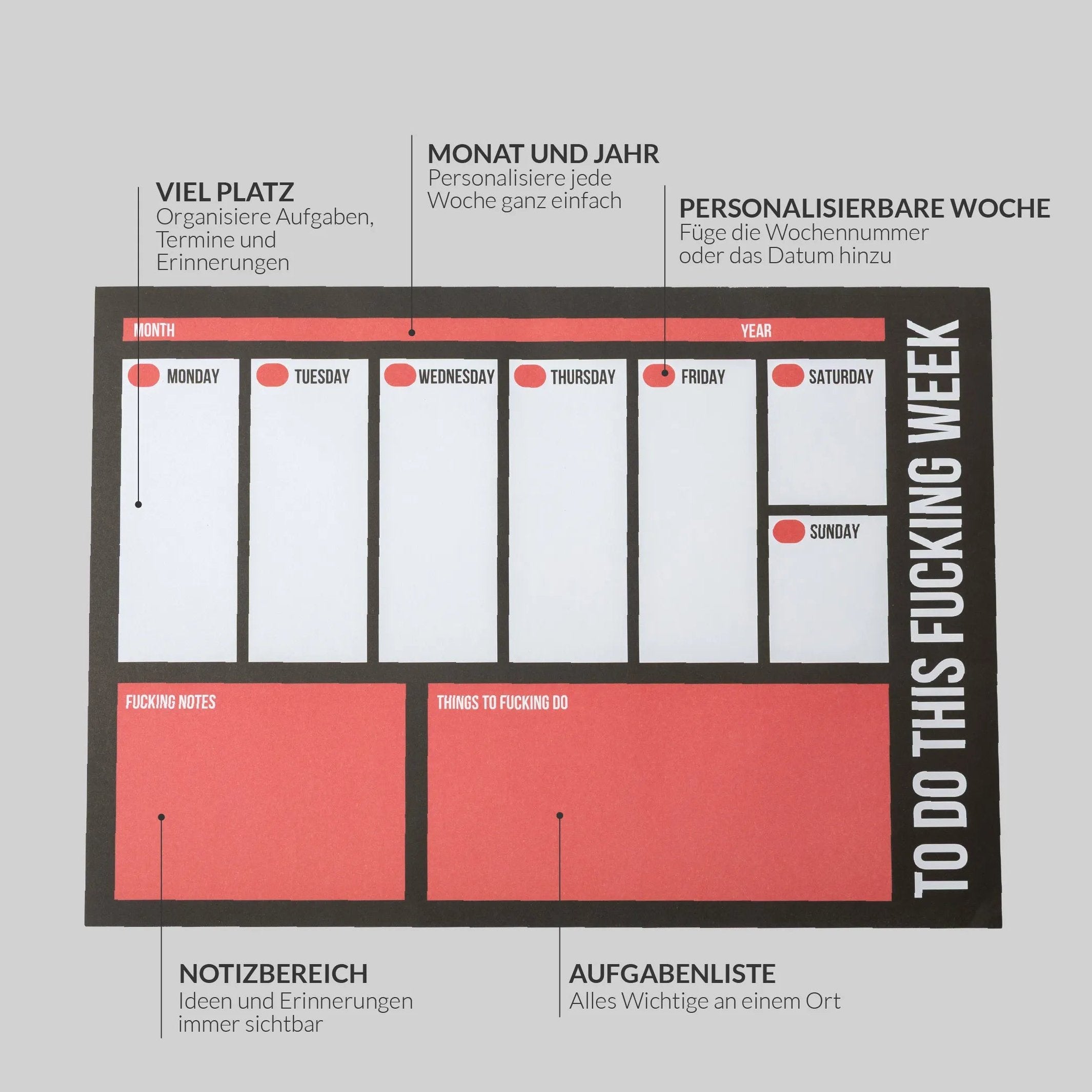 Wochenplaner "Fuck Off" – 52 Wochen · Statement | Fisura