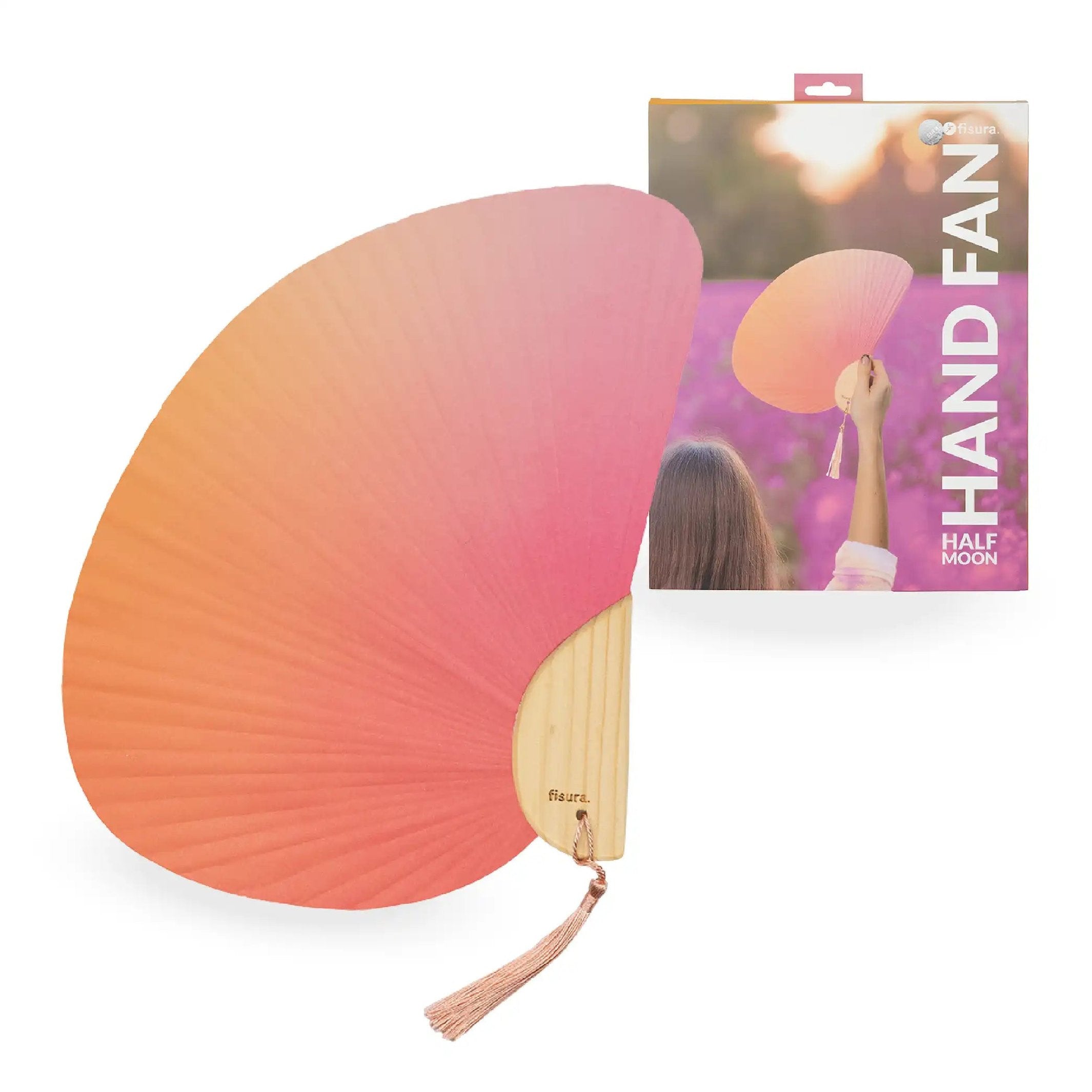 Handfächer Halbmond – Farbverlauf · Holz | Fisura