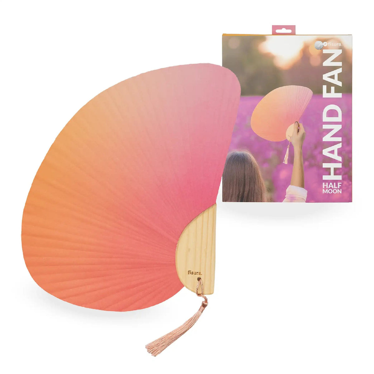 Hand Fan Crescent – Gradient · Wood | Fisura