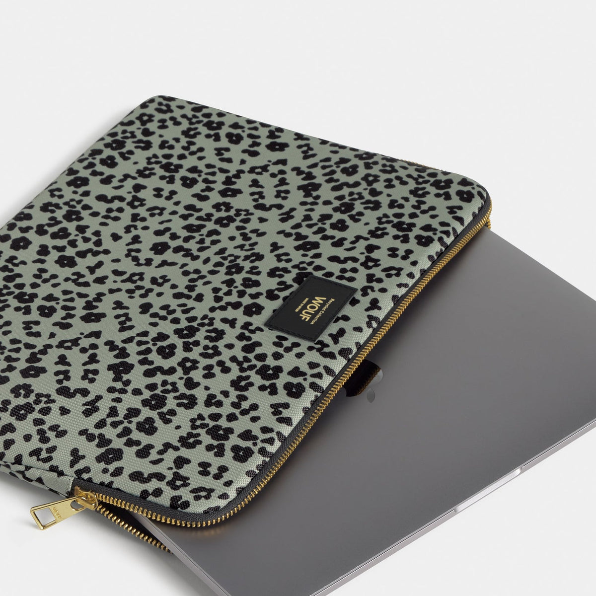 Laptop Sleeve "Steel Roar" – Grey · Leopard Print · 13-14" | Wouf