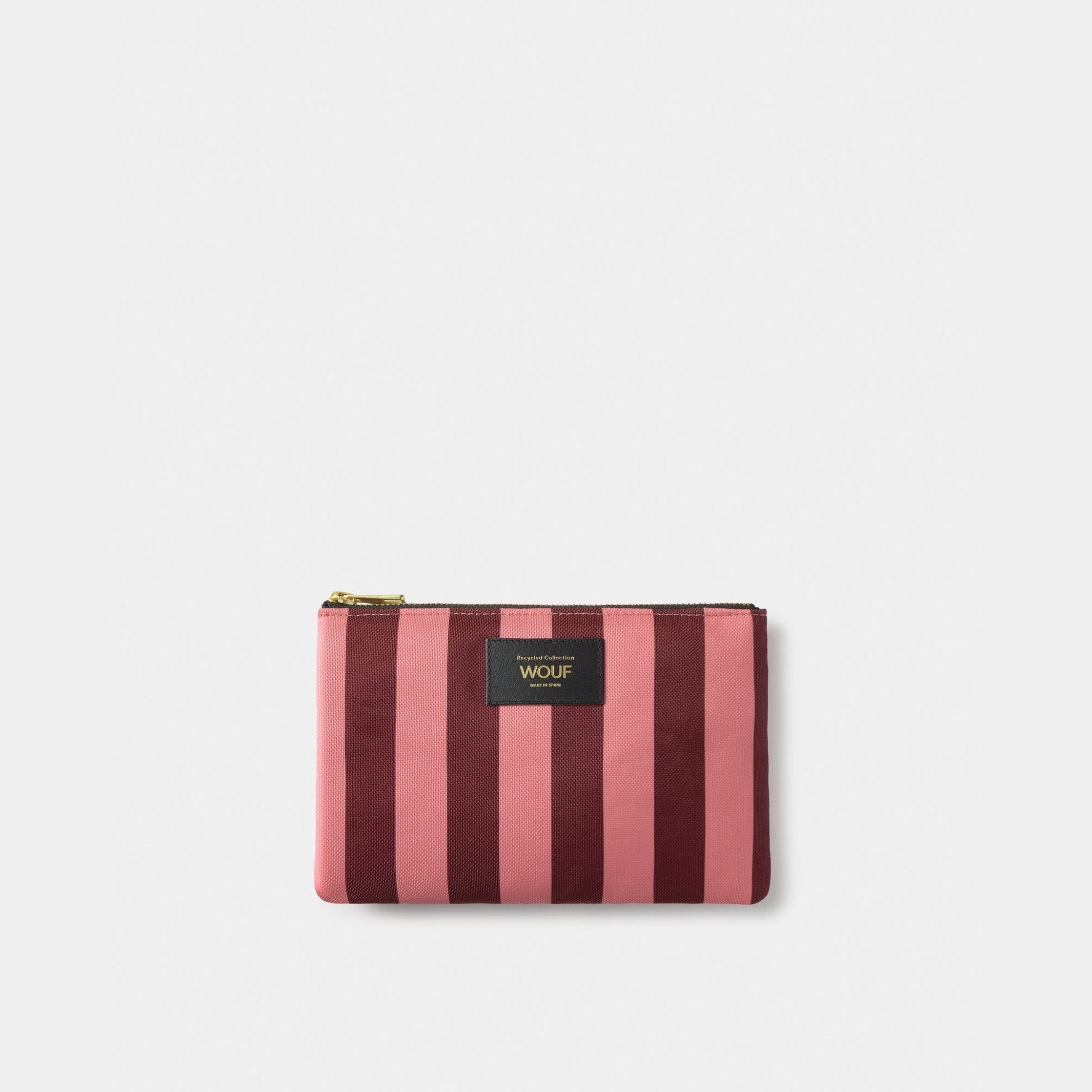 Pouch Sophie – Recycelt · Rosa · Streifenmuster · 21,5 cm | Wouf