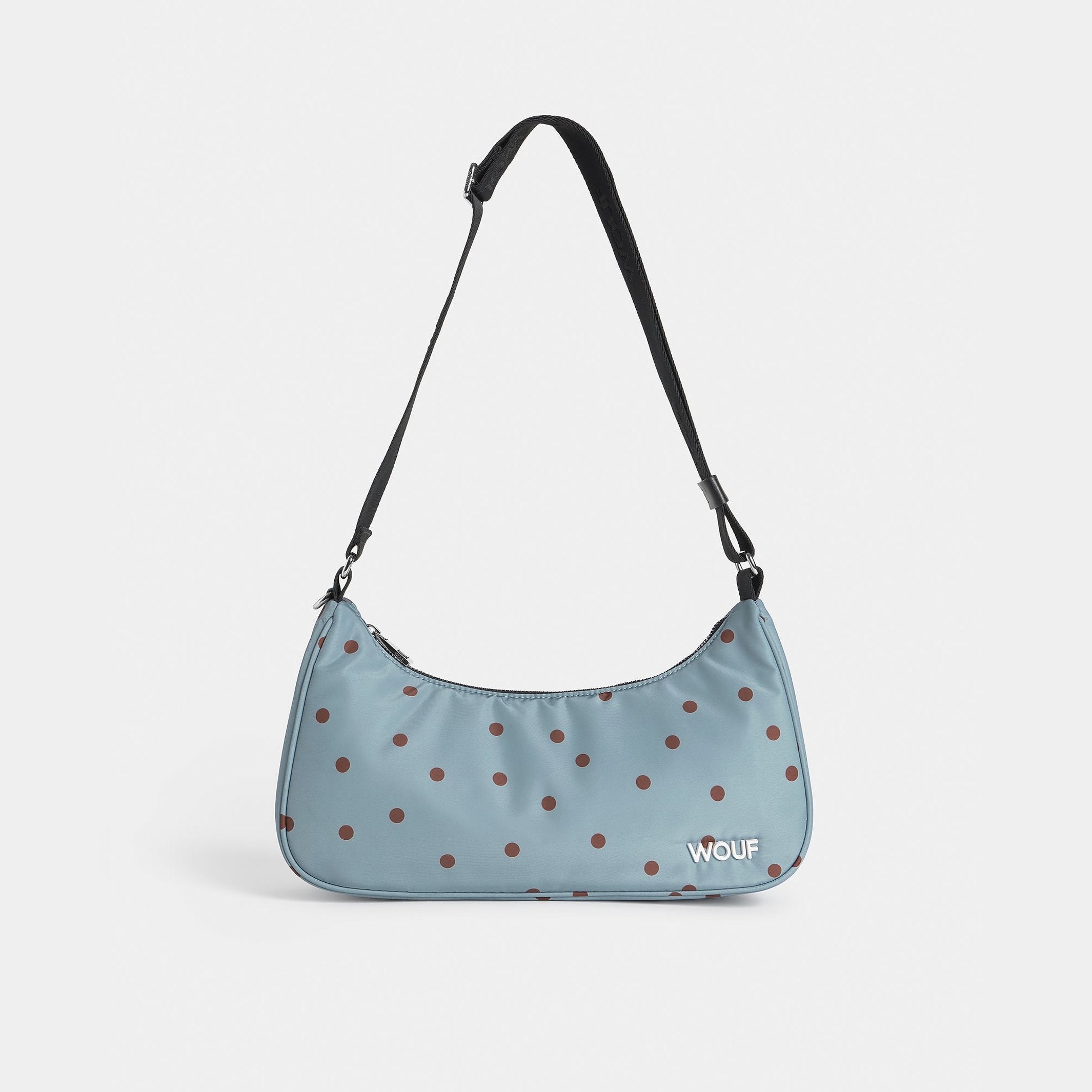 Umhängetasche Polka – Hellblau · Punktemuster · 33 cm | Wouf