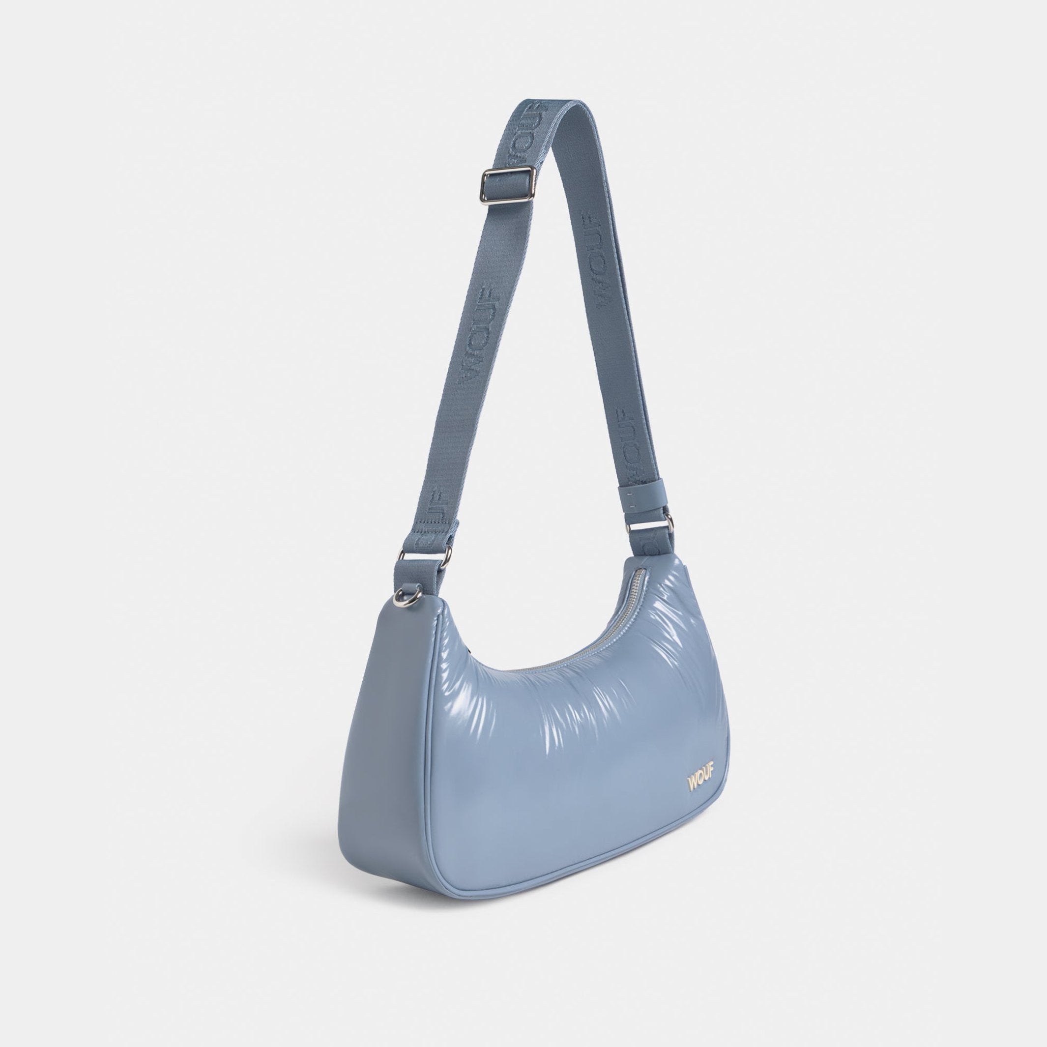 Crossbody Bag Steel – Blue · Glossy · Recycled Nylon · 33 cm | Wouf