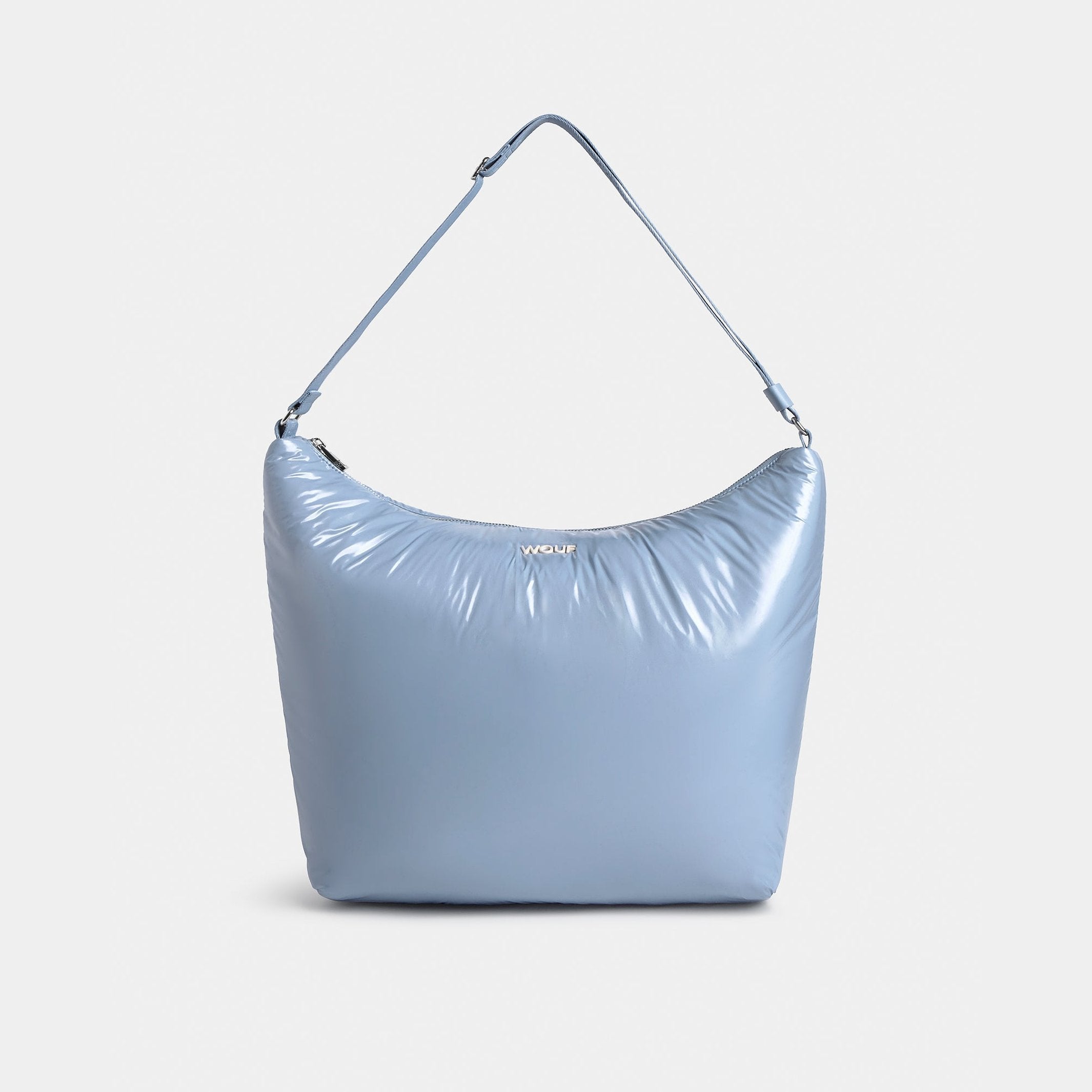 Hobo Bag Steel – Blue · Glossy · Recycled Nylon · 42 x 25 cm | Wouf