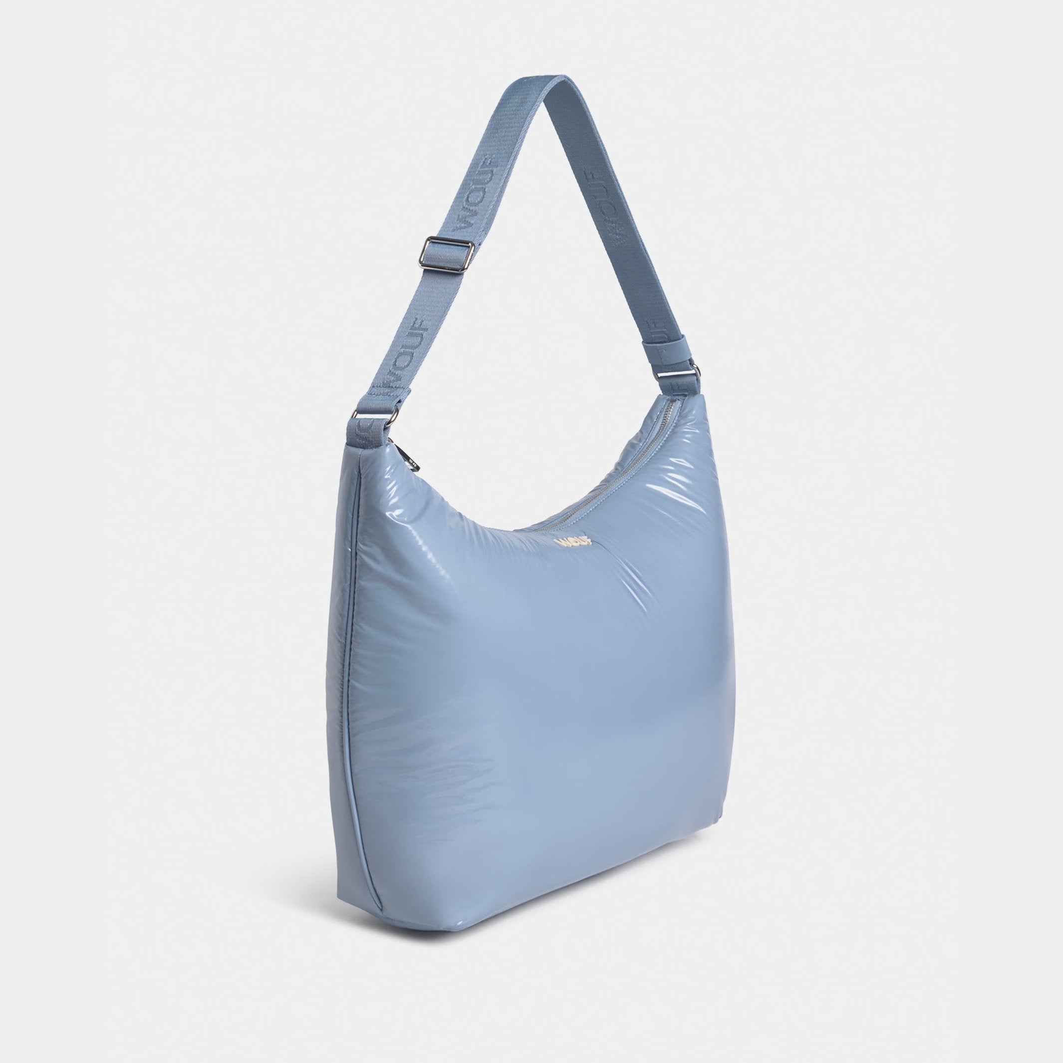 Hobo Bag Steel – Blue · Glossy · Recycled Nylon · 42 x 25 cm | Wouf