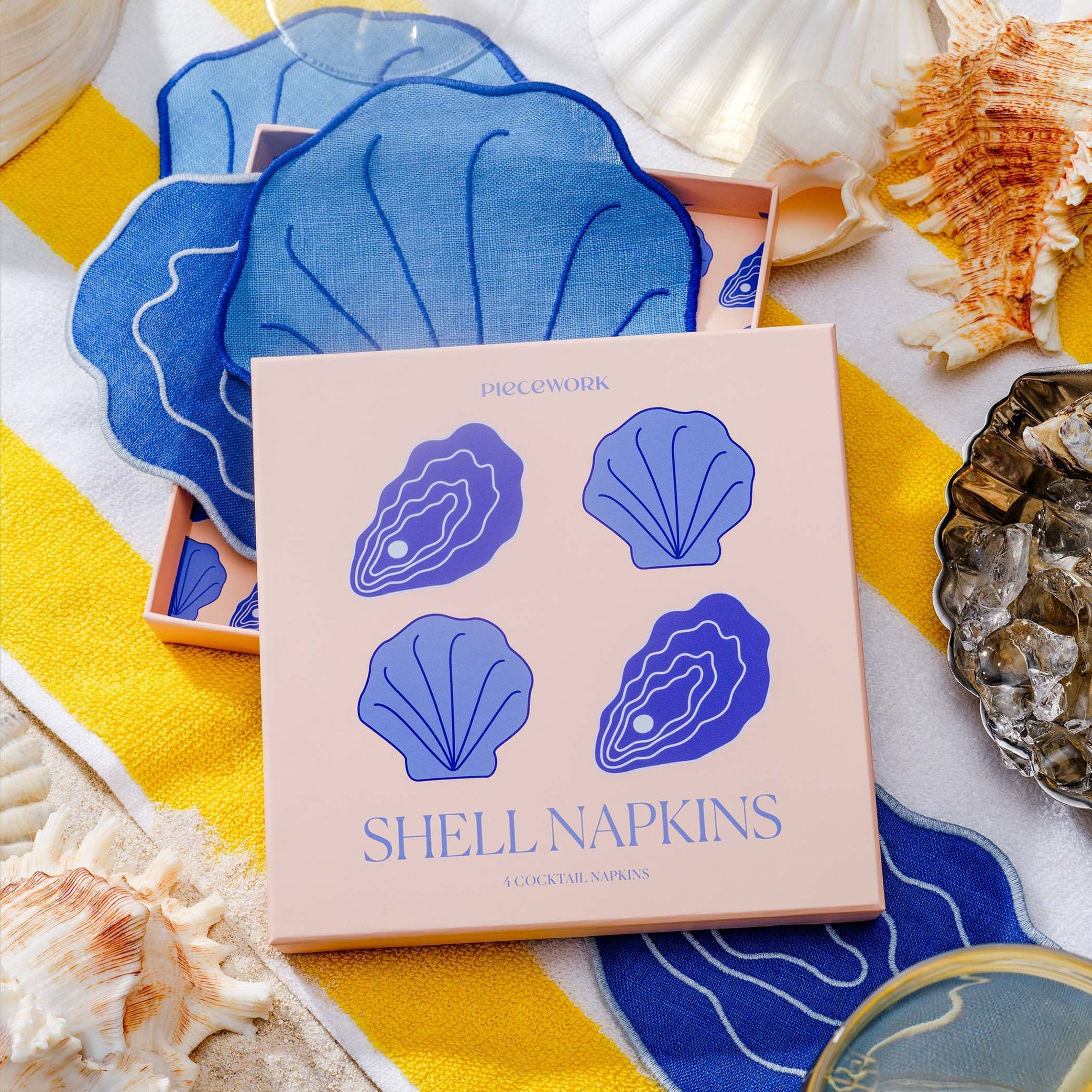 Cocktail Napkins Shell – Linen · Set of 4 | Piecework