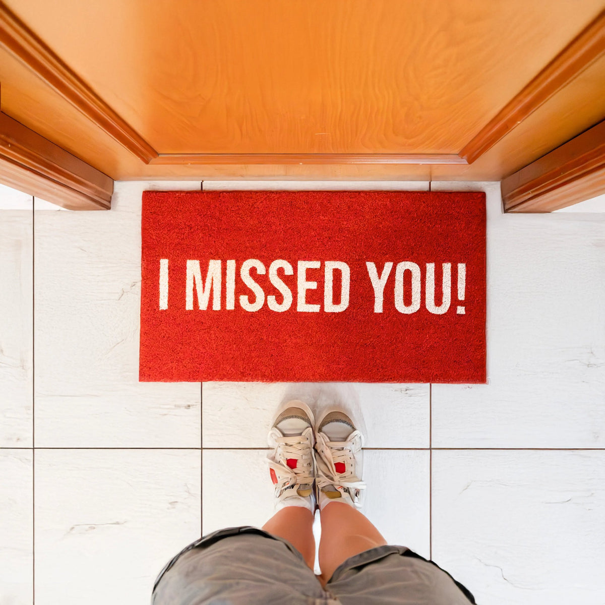 Fußmatte "I Missed You" – Rot · Kokos · 70×40 cm | Fisura