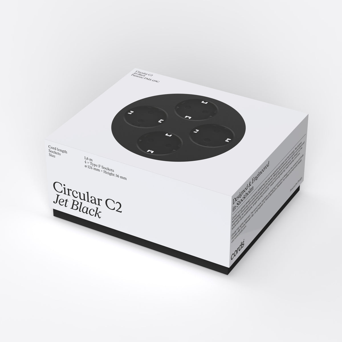 Steckdosenleiste Circular C2 – 4-fach rund, Ø 12,4 cm | Cords