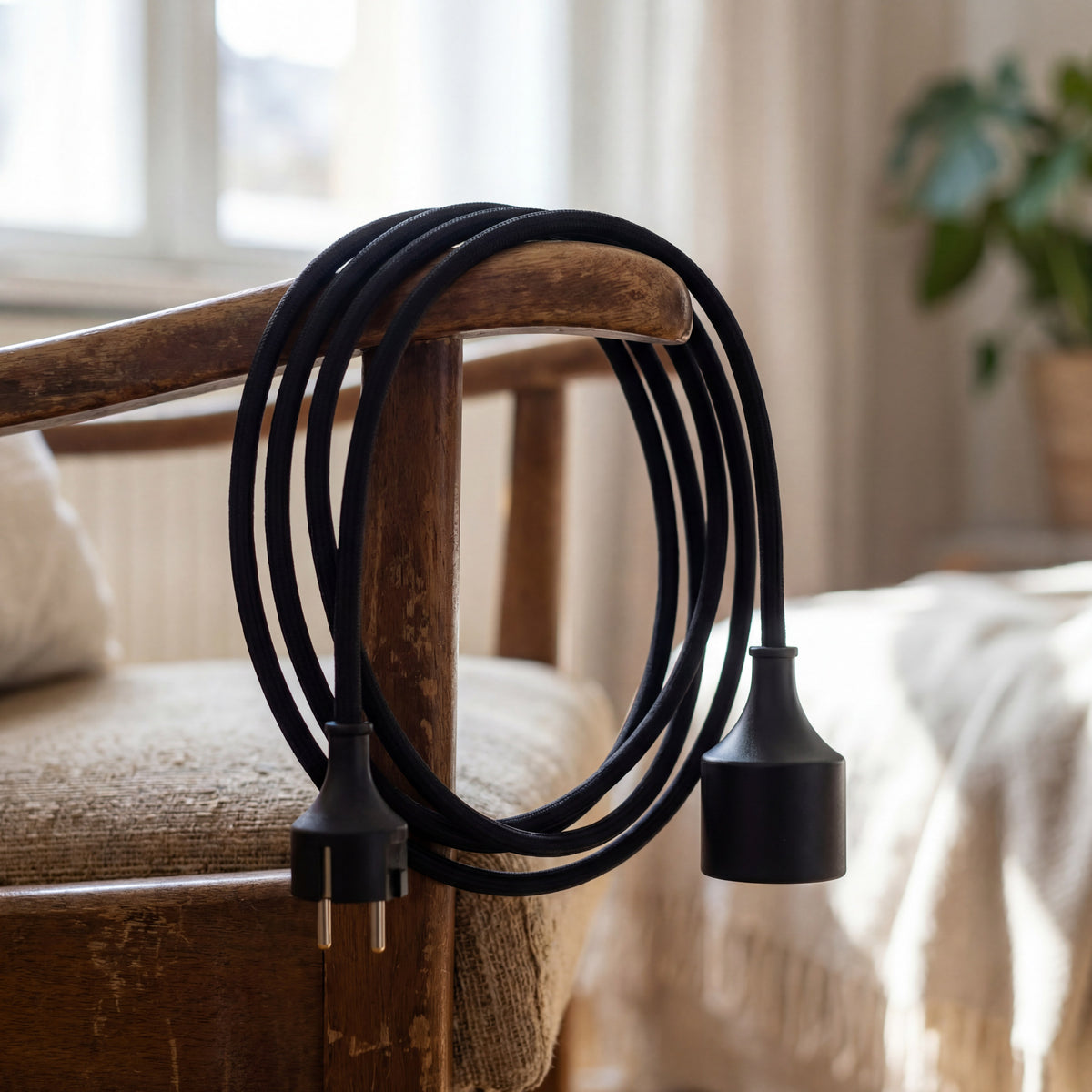 Cable alargador Extend E1 – 2 m cable textil, Schuko | Cords