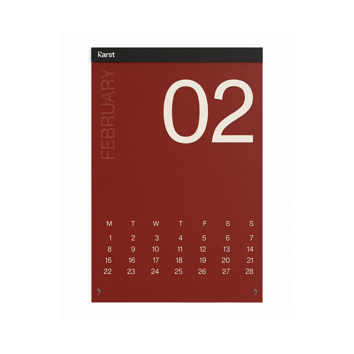Monthly Wall Calendar 2027 – Stone Paper · A2 · 42×60 cm | Karst