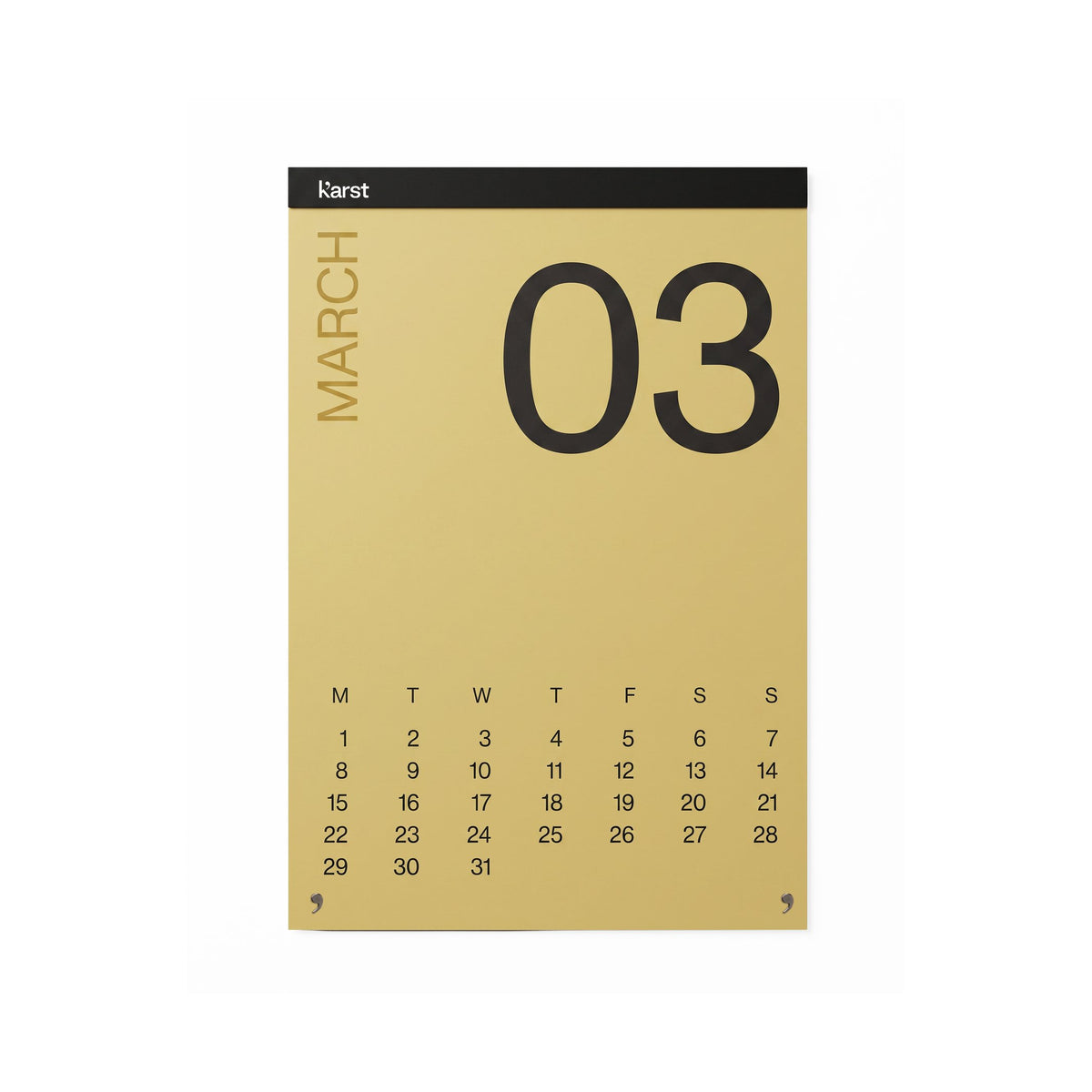 Monthly Wall Calendar 2027 – Stone Paper · A2 · 42×60 cm | Karst