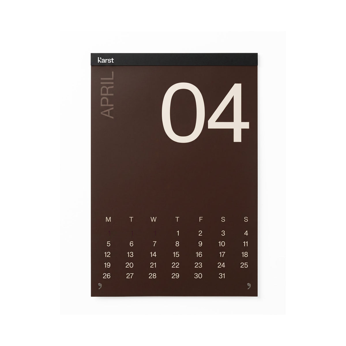 Monthly Wall Calendar 2027 – Stone Paper · A2 · 42×60 cm | Karst