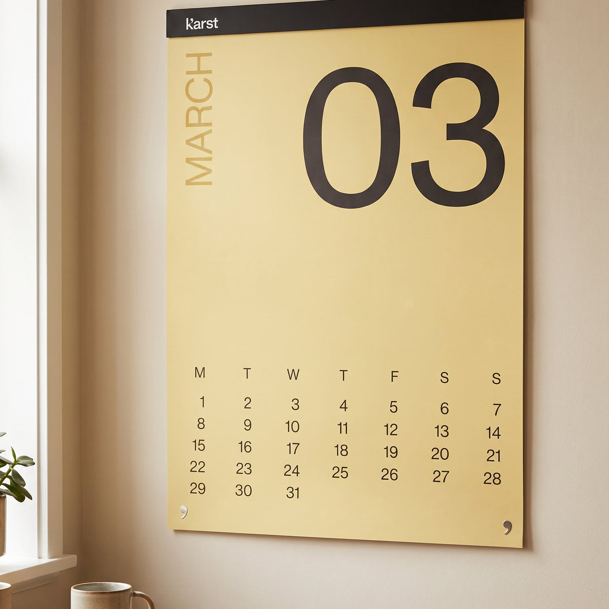 Monthly Wall Calendar 2027 – Stone Paper · A2 · 42×60 cm | Karst