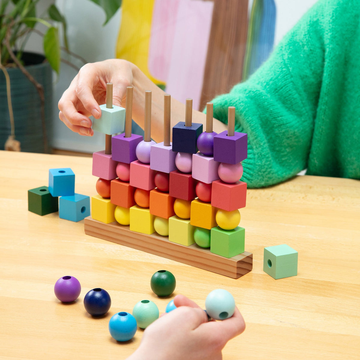 Vier-Gewinnt-Spiel "Four in a Row" – Holz · Rainbow | Block Design
