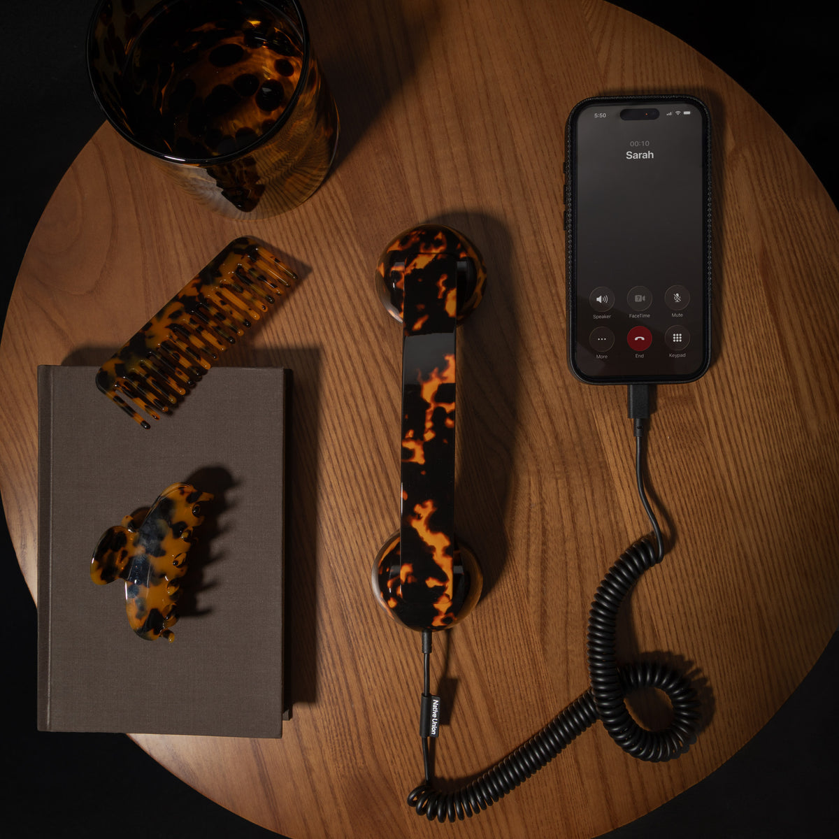 Retro Handset "POP Phone" – Tortoise · USB-C · Limited Edition | Native Union
