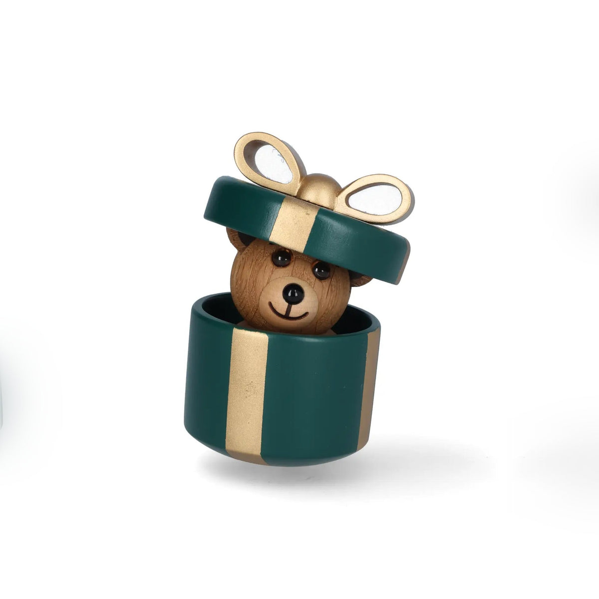 Holz-Teddybär "Gifting Teddy" – Buche · Grün-Gold | Spring Copenhagen