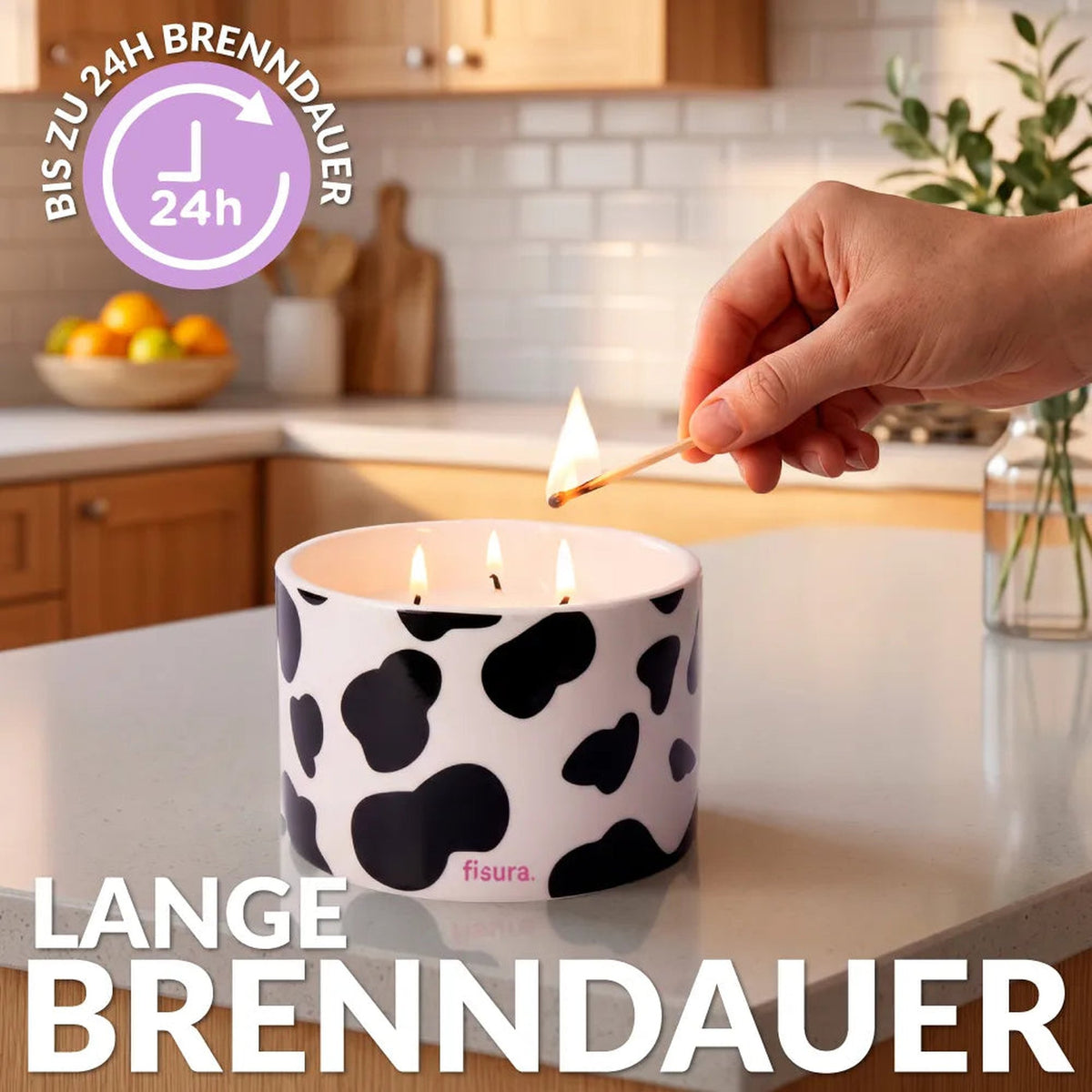 Duftkerze Kuh – Keramik · Lavendel | Fisura