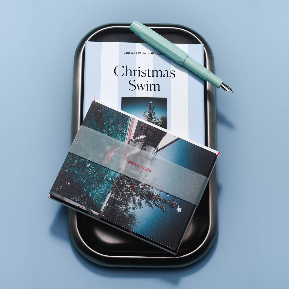 Weihnachtskarten-Set "Christmas Swim" – 8 Karten | Piecework